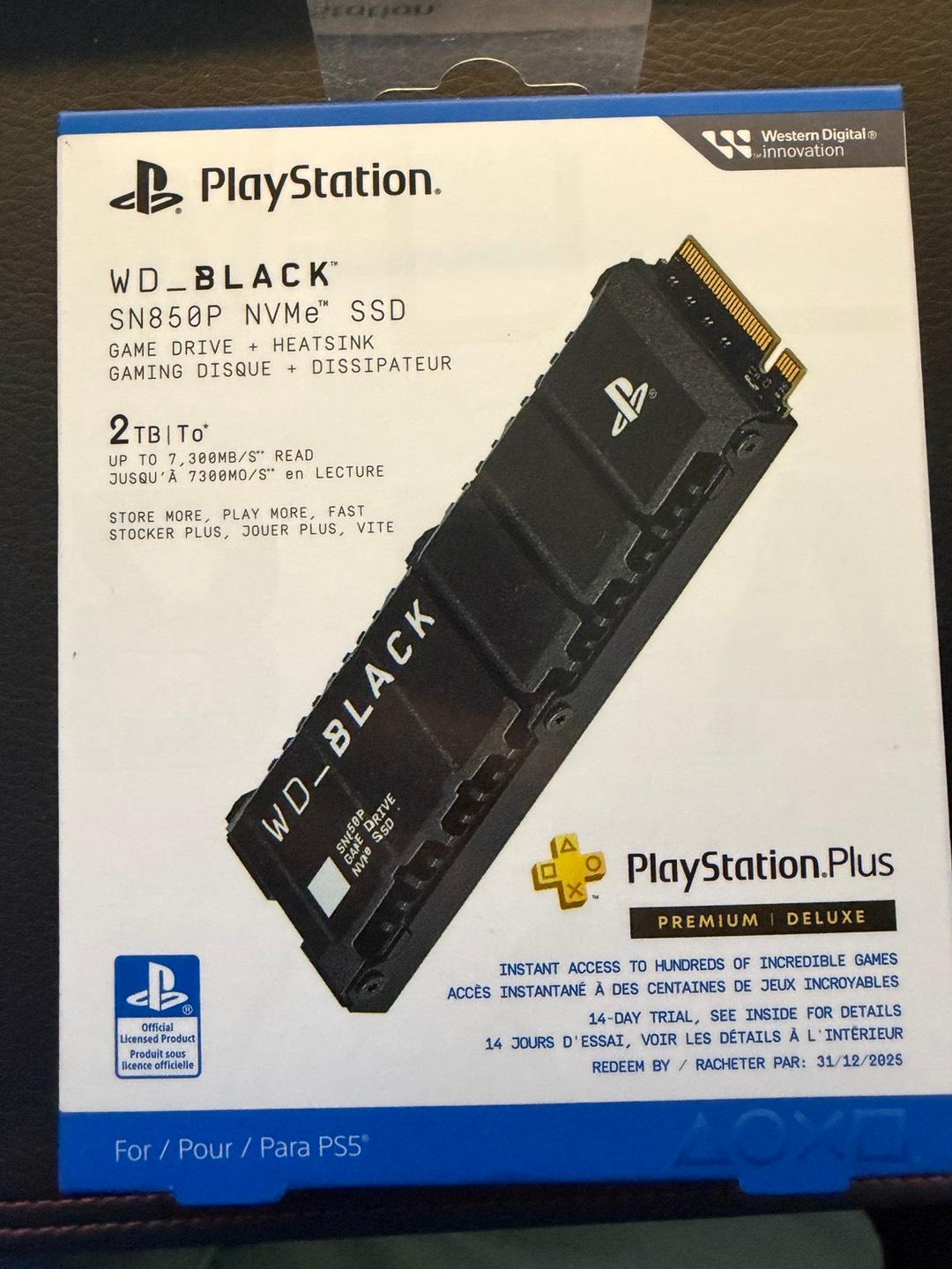 WD Black sn850p nvme ssd 2tb drive and heatsink playstation plus compatible