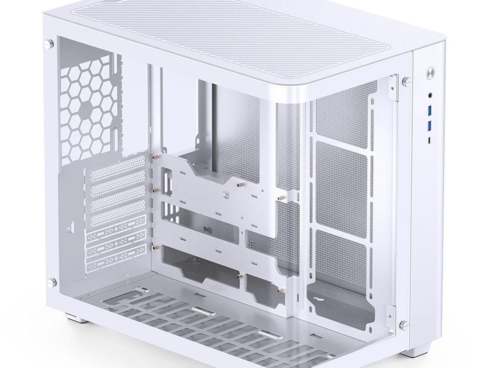 JONSBO TK-3 White ATX Dual Chamber Case Curved Glass - New (OEM)