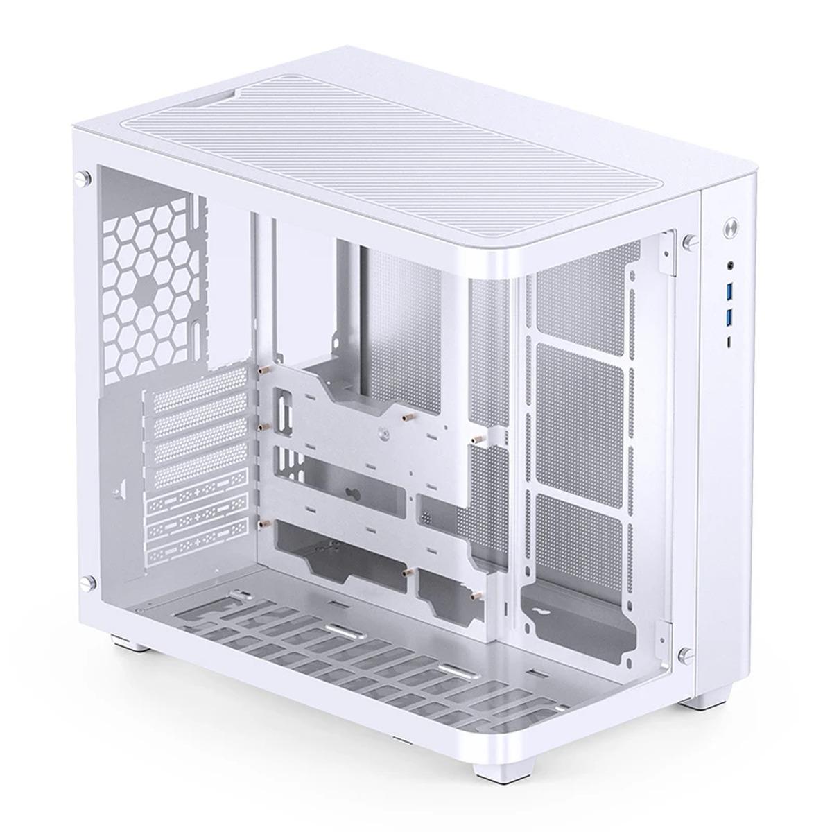JONSBO TK-3 White ATX Dual Chamber Case Curved Glass - New (OEM)