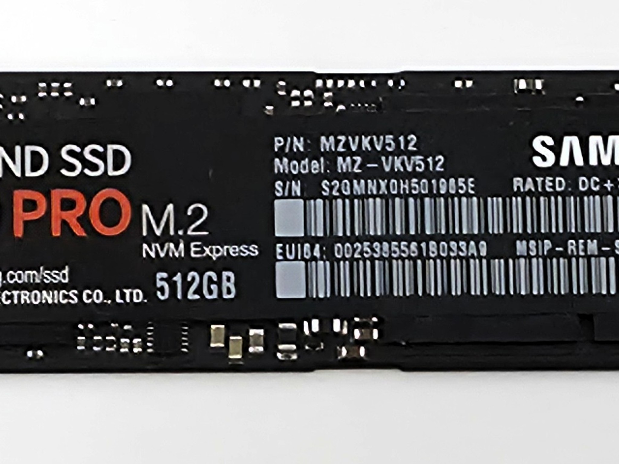 512GB Samsung 950 PRO M.2 NVMe SSD