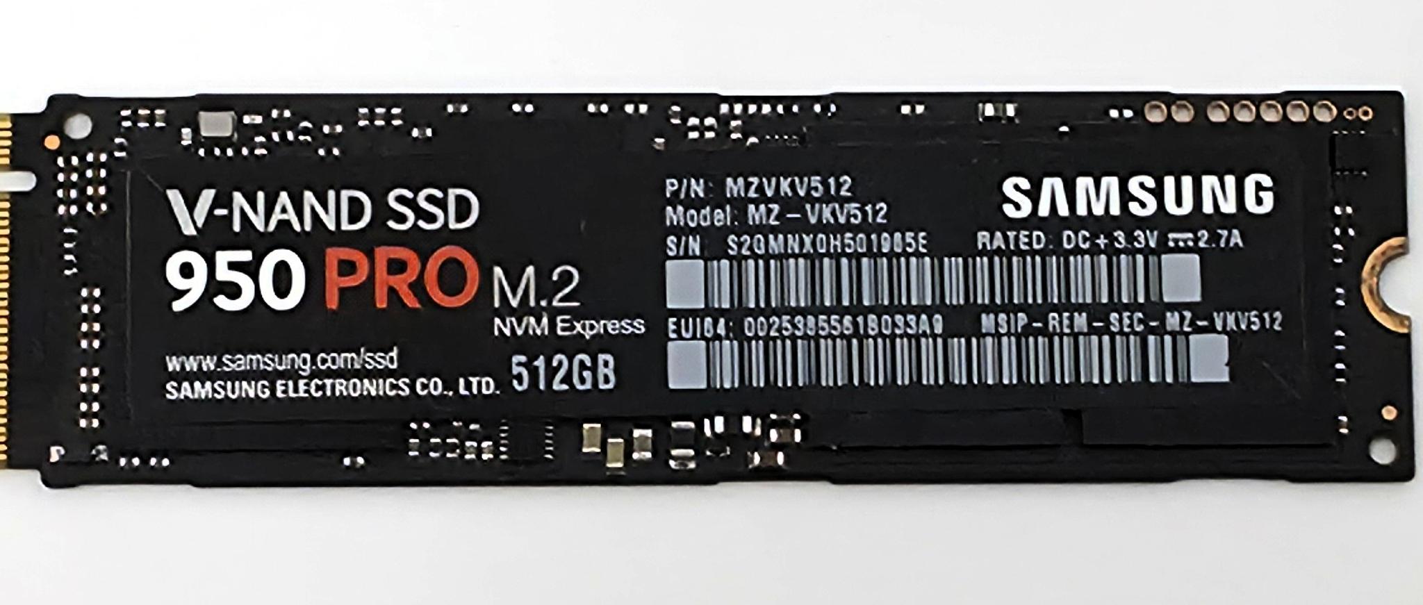 512GB Samsung 950 PRO M.2 NVMe SSD
