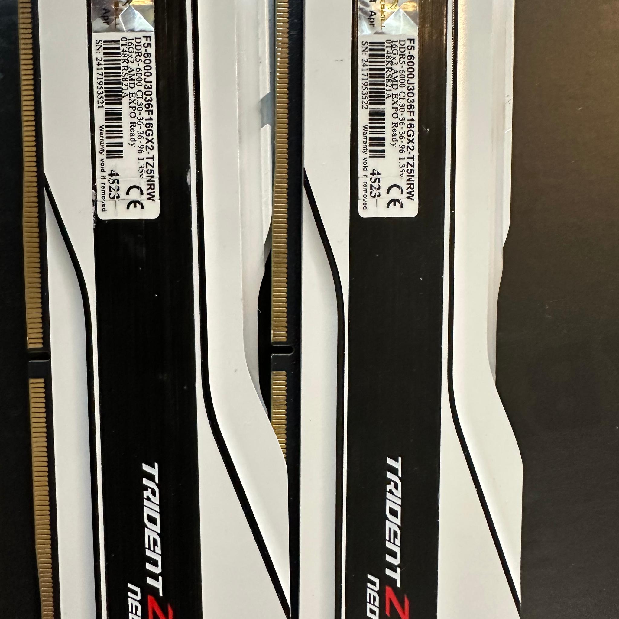 G.Skill Trident Z5 NEO RGB 32GB (2 x 16GB) DDR5 6000 CL30 RAM EXPO White