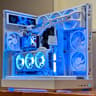 🤍⚡ White RGB 1440p Gaming Beast – 7800X3D • RX 9070 XT • Dual LCD