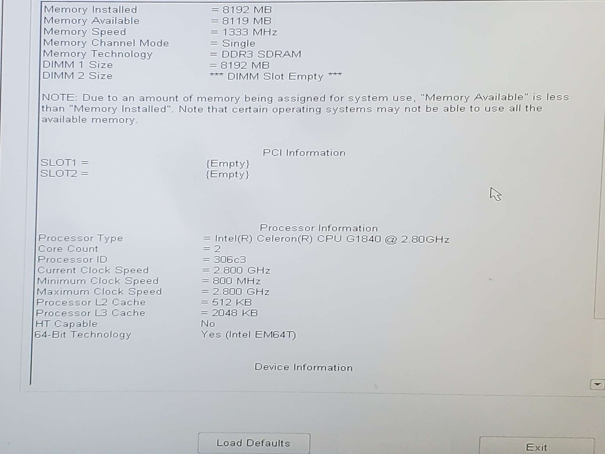 Dell Optiplex Office/Home Computer, Celeron G1840 2C/2T, 8Gb RAM, 500Gb HDD, iGPU