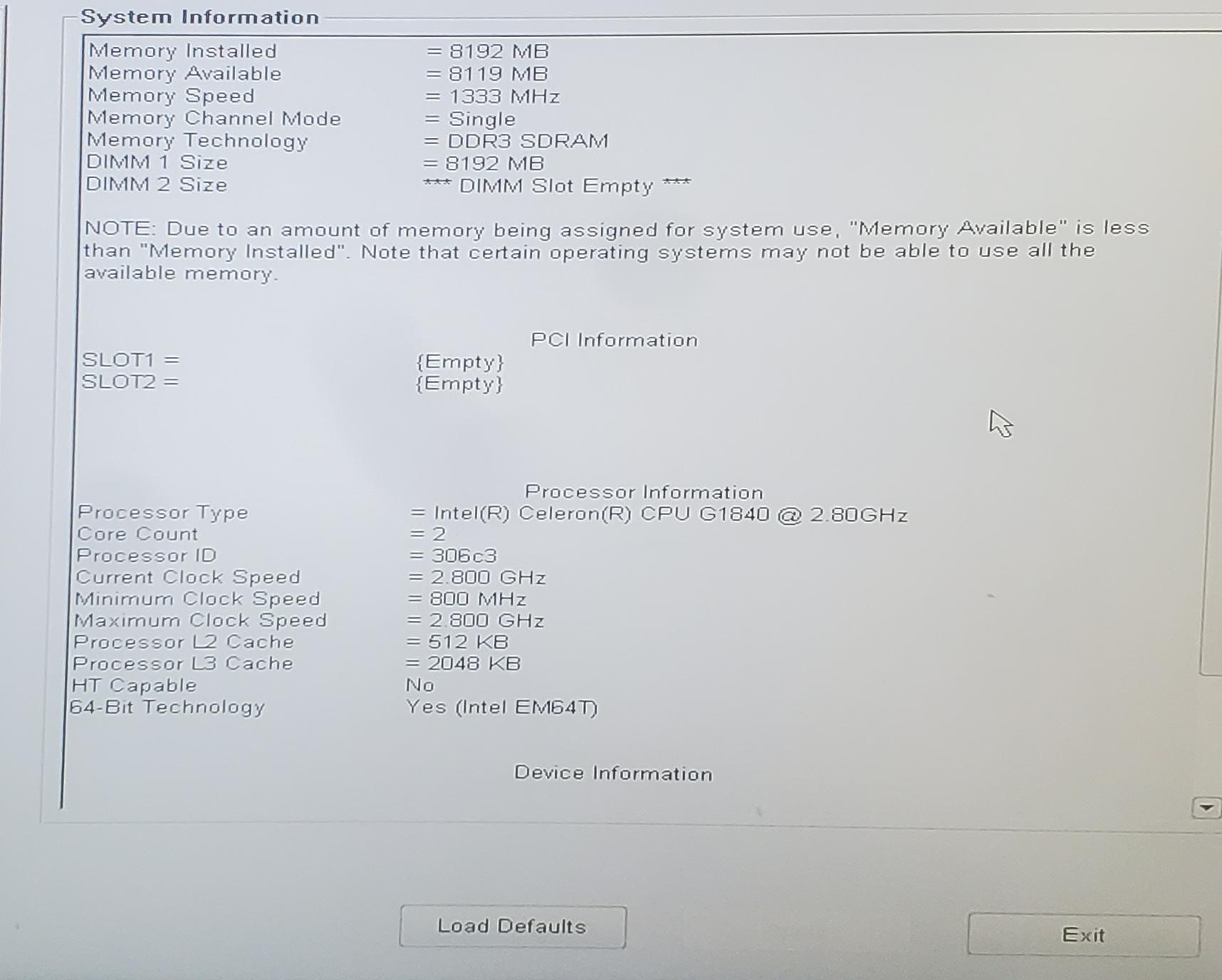 Dell Optiplex Office/Home Computer, Celeron G1840 2C/2T, 8Gb RAM, 500Gb HDD, iGPU