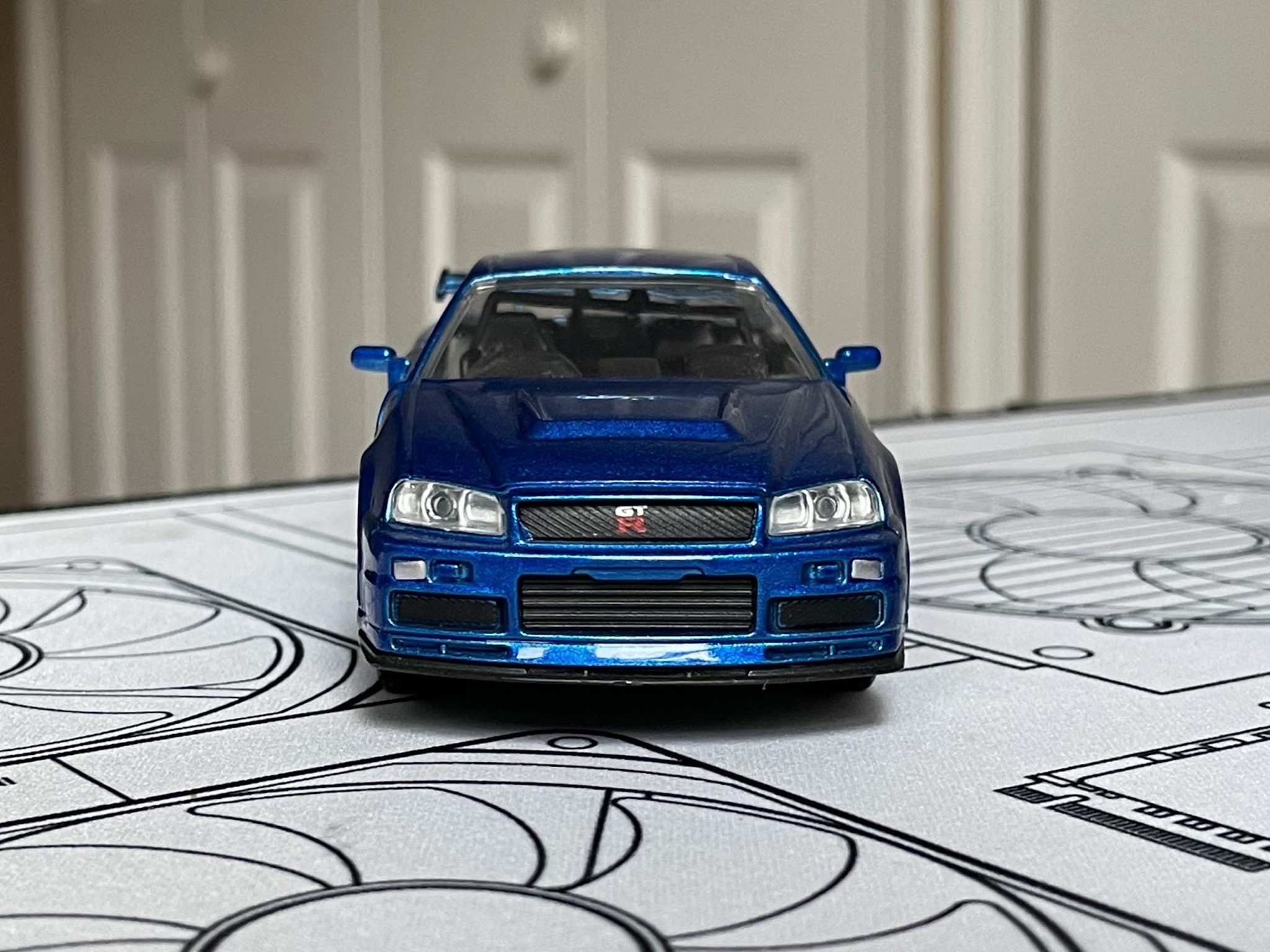 Jada Toys Fast & Furious Brian's 2002 Blue Nissan Skyline GT-R R34 Diecast Car Model 1:32