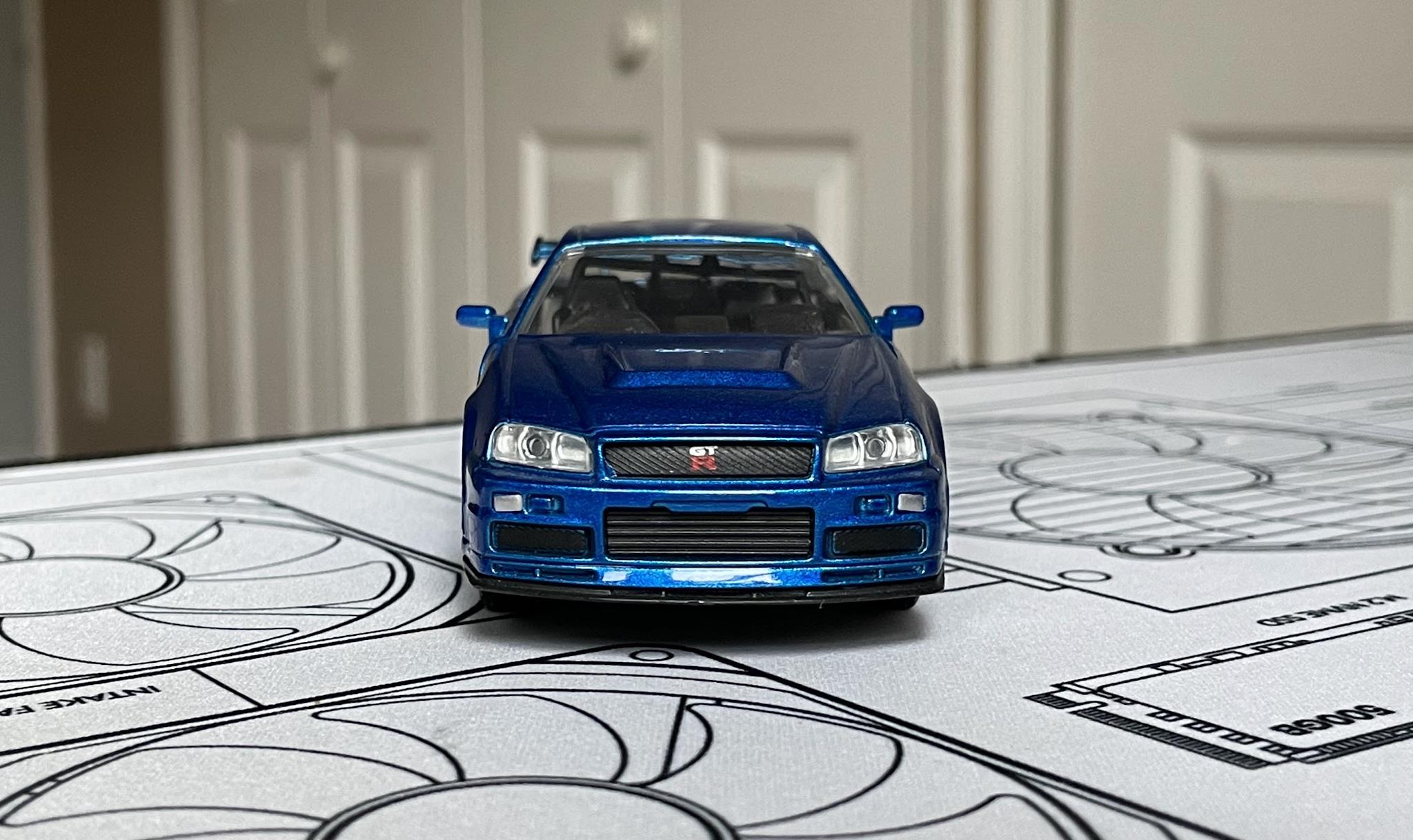 Jada Toys Fast & Furious Brian's 2002 Blue Nissan Skyline GT-R R34 Diecast Car Model 1:32