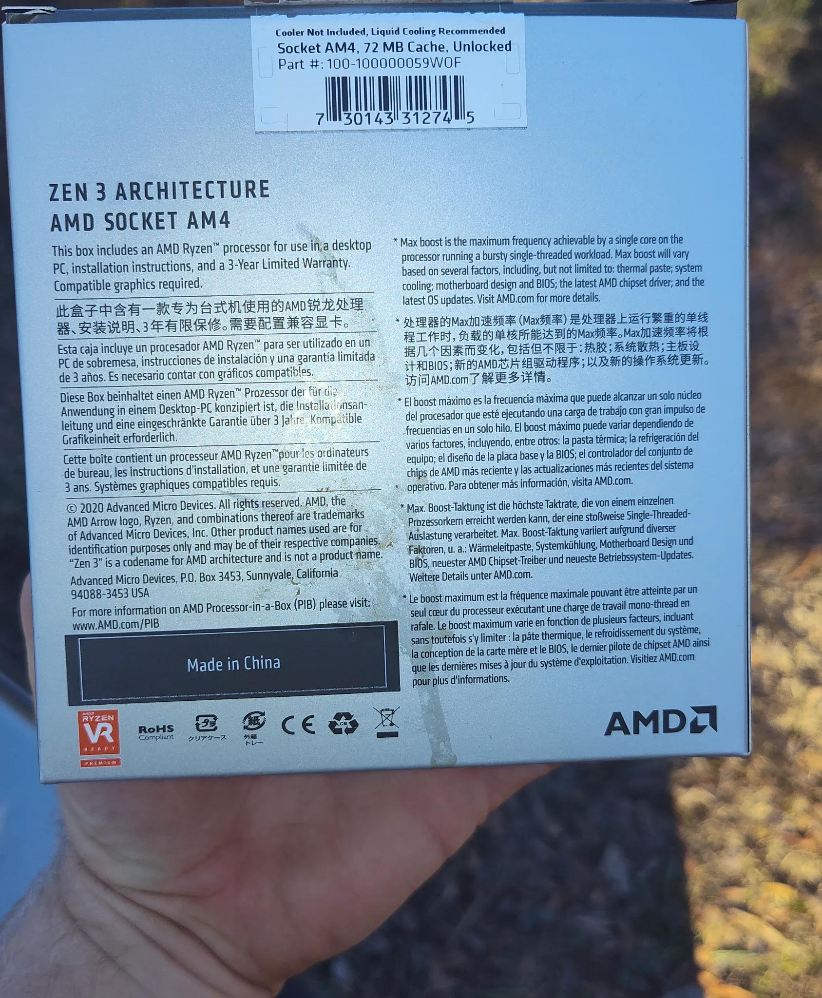 AMD ryzen 9 5950x 16 core 32 thread processor pcie 4.0 4.9GHz max boost 3.4 GHz base