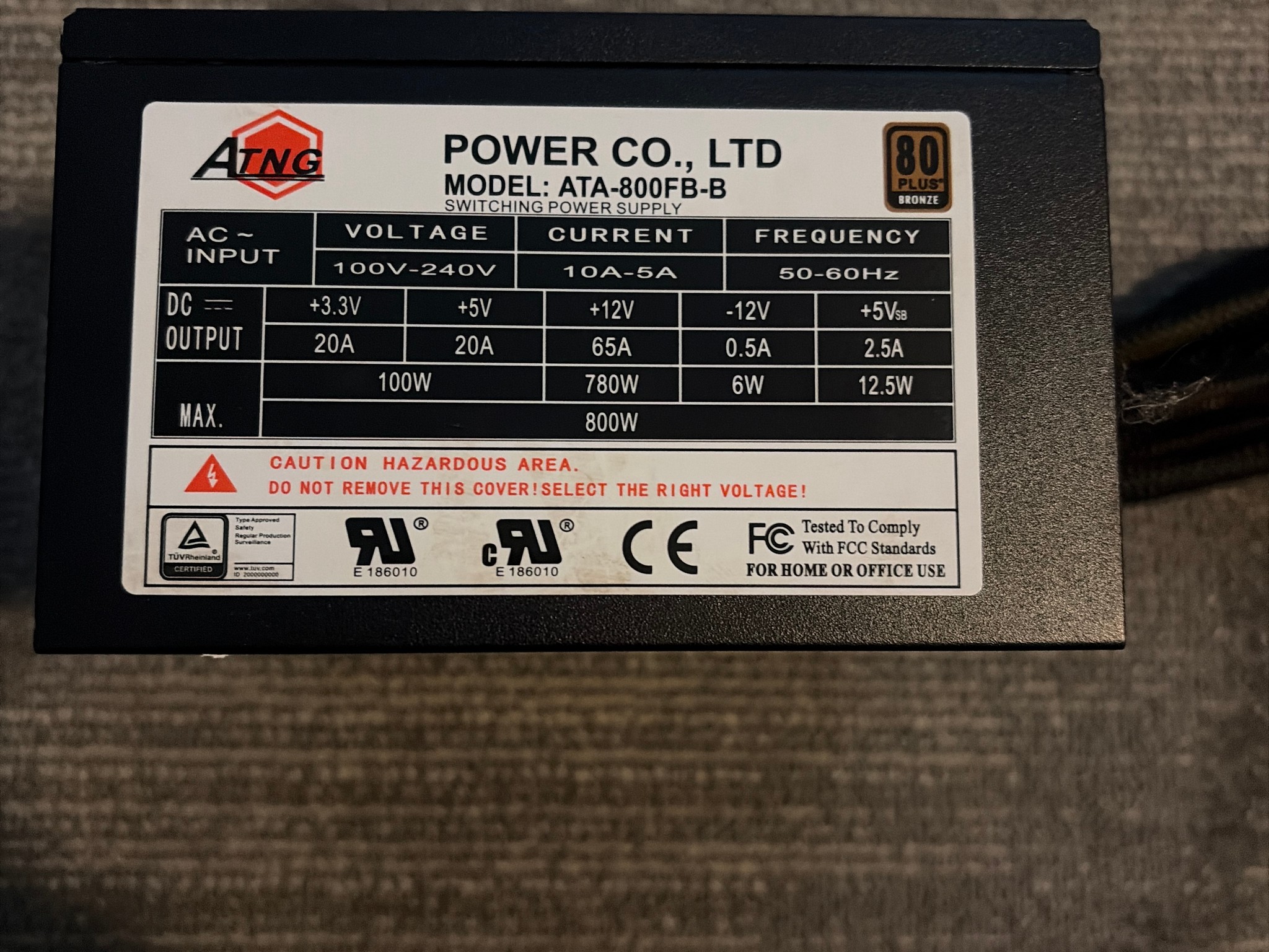 ATNG ATA-800FB-B 80+ BRONZE