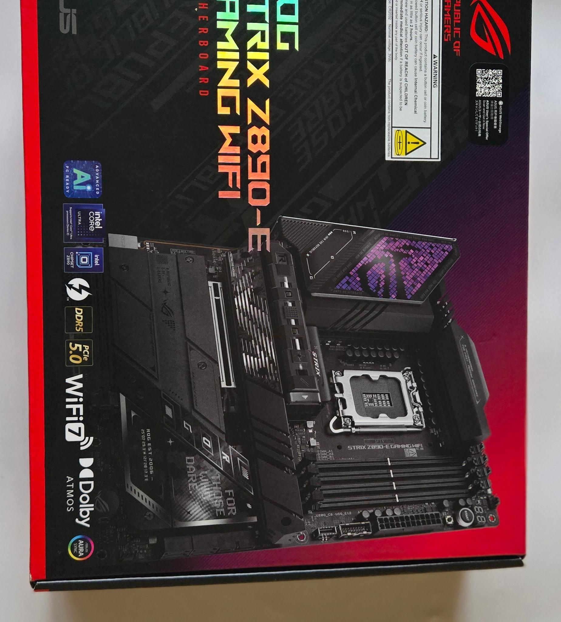 ASUS ROG Strix Z890-E Gaming WiFi LGA1851 ATX DDR5 Motherboard, NEW-SEALED IN BOX