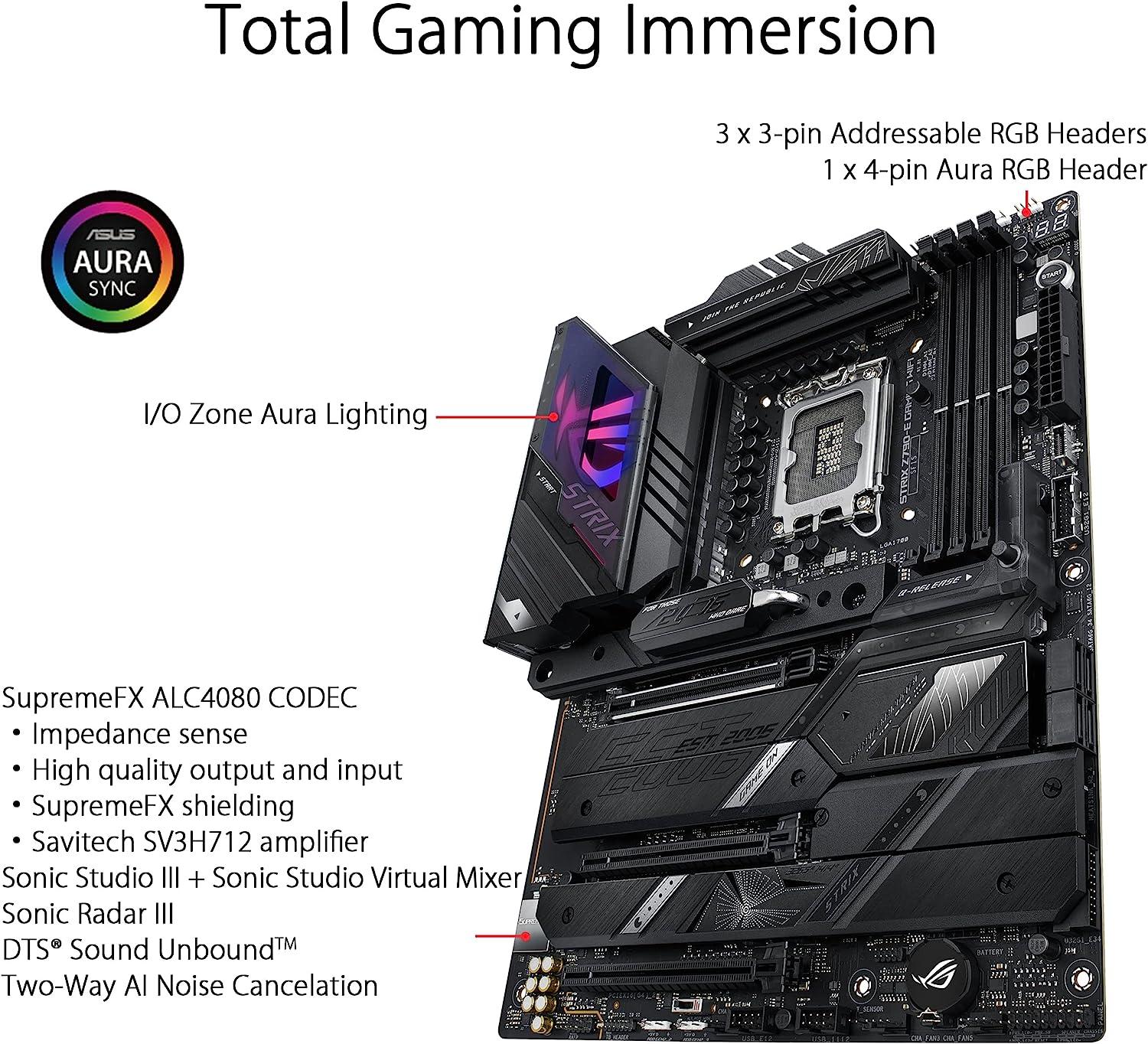ASUS ROG STRIX Z790-E GAMING WIFI Intel LGA 1700 Z790 ATX Desktop Motherboard A