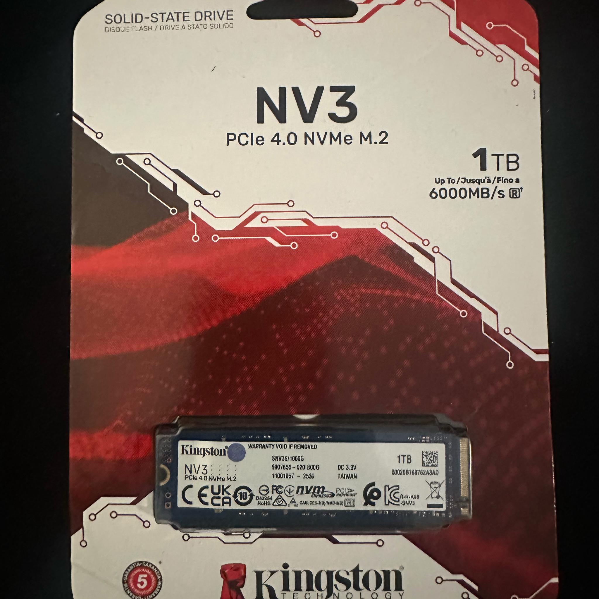 Kingston NV3 1TB M.2 2280 NVMe SSD