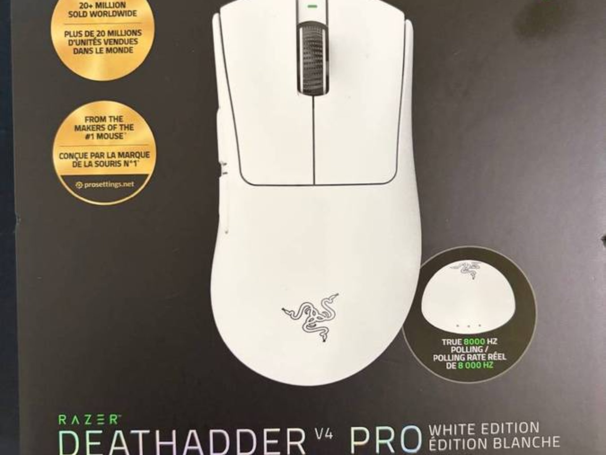 Razer DeathAdder V4 Pro Wireless Gaming Mouse White