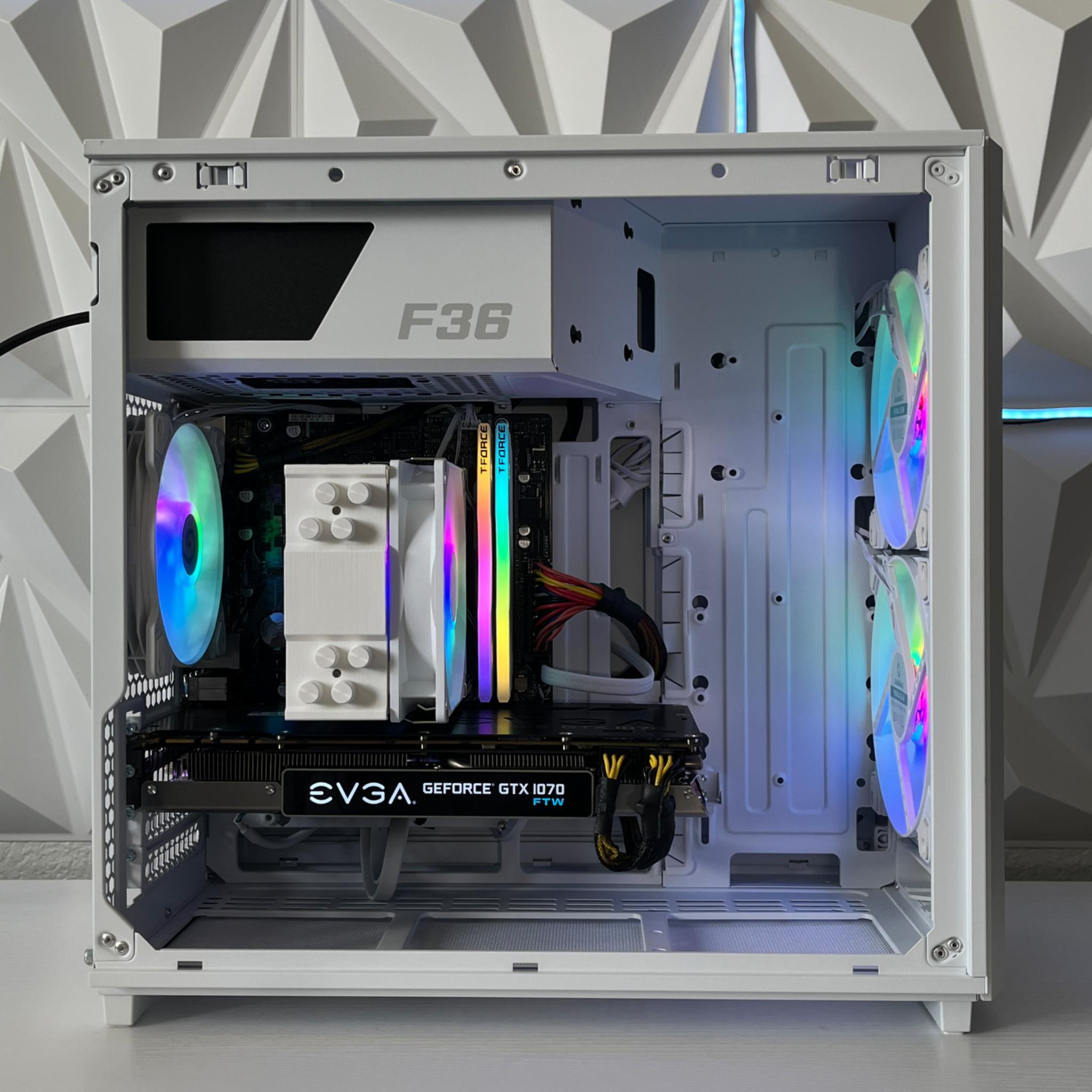 GTX 1070 8GB, Ryzen 5 2600X, 16GB RAM | White RGB Gaming Computer/PC