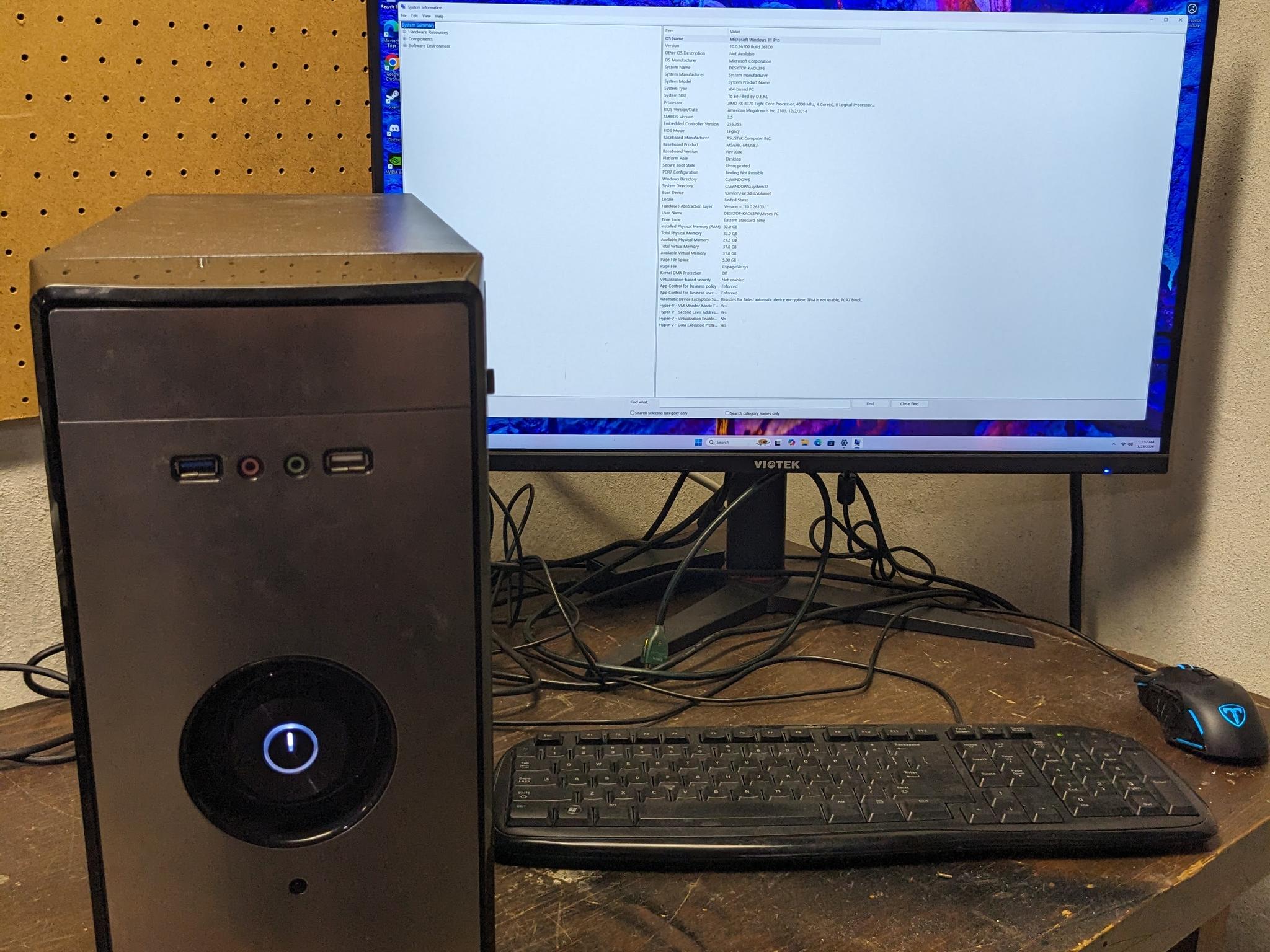 1080p Gaming PC  - Windows 11 Pro - AMD FX-8370 - GTX 1660 - 32gb DDR3 - 1.5 TB Storage - WIFI