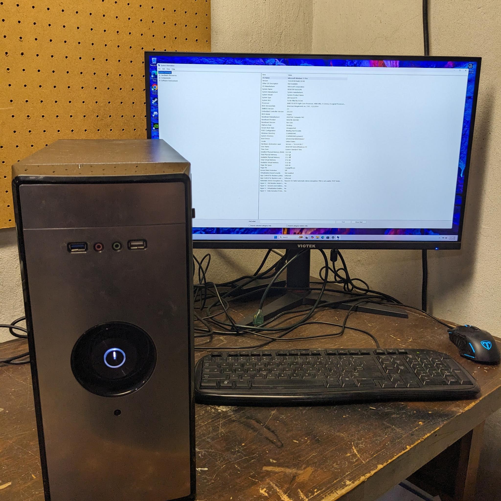 1080p Gaming PC  - Windows 11 Pro - AMD FX-8370 - GTX 1660 - 32gb DDR3 - 1.5 TB Storage - WIFI
