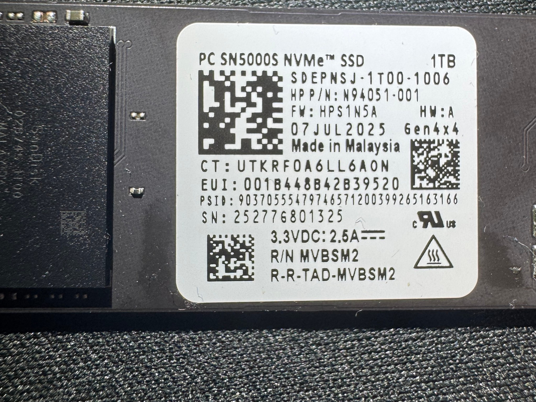 SanDisk PC SN5000S 1TB NVMe SSD