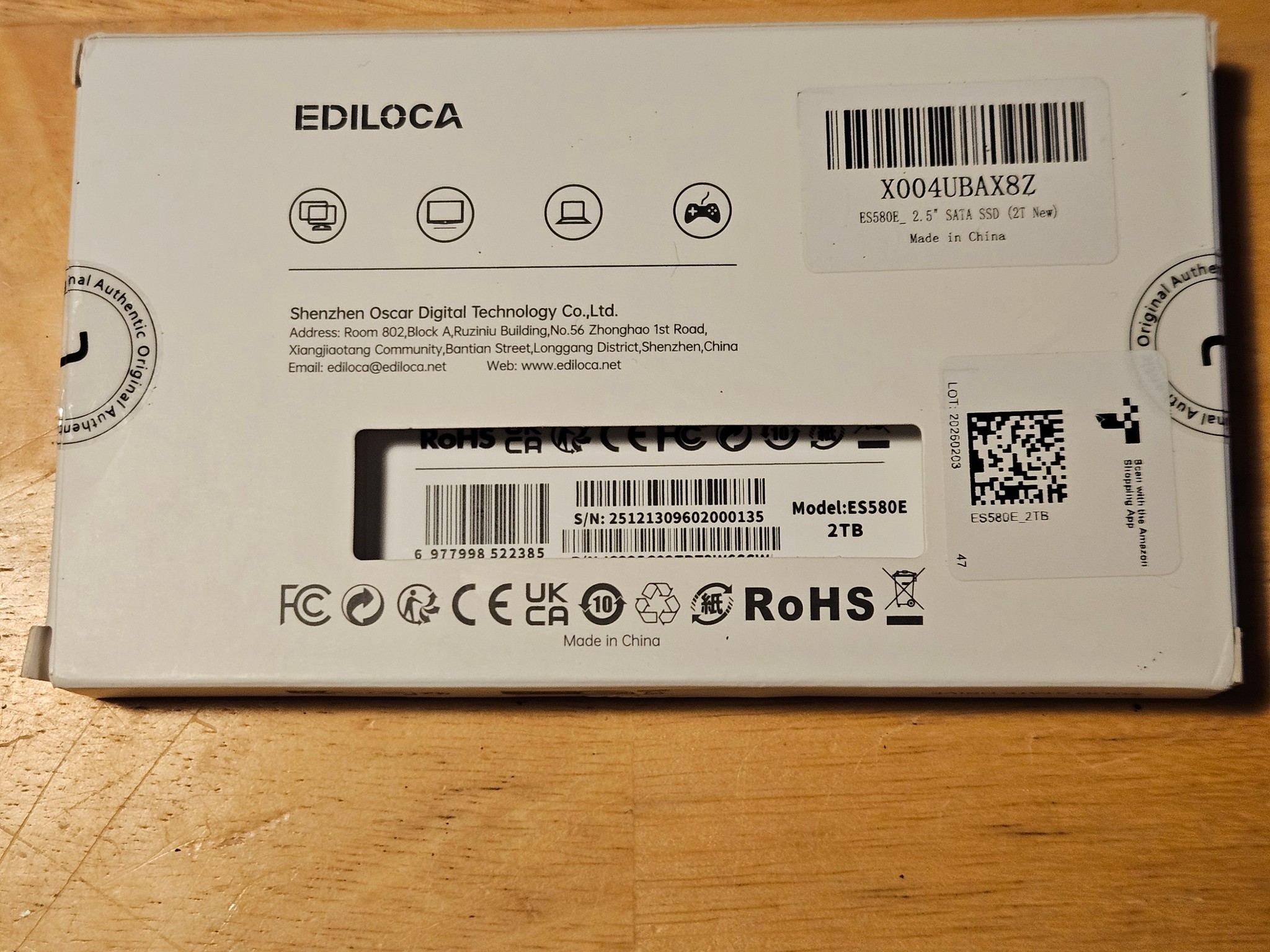 Ediloca 2TB SATA lll 2.5 inch ssd