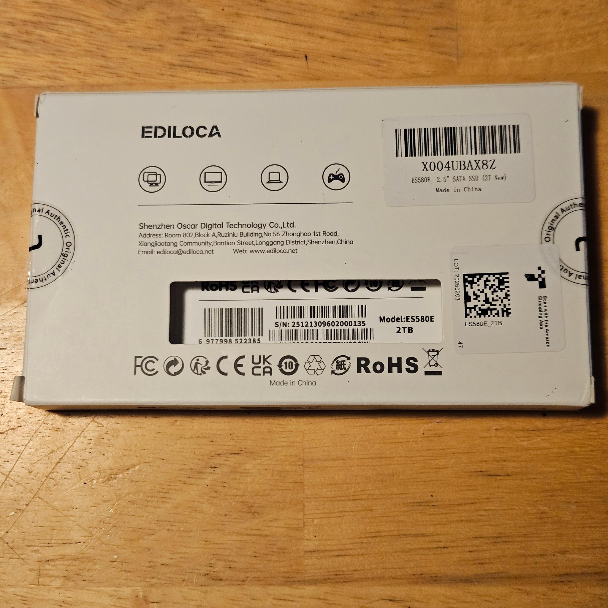Ediloca 2TB SATA lll 2.5 inch ssd