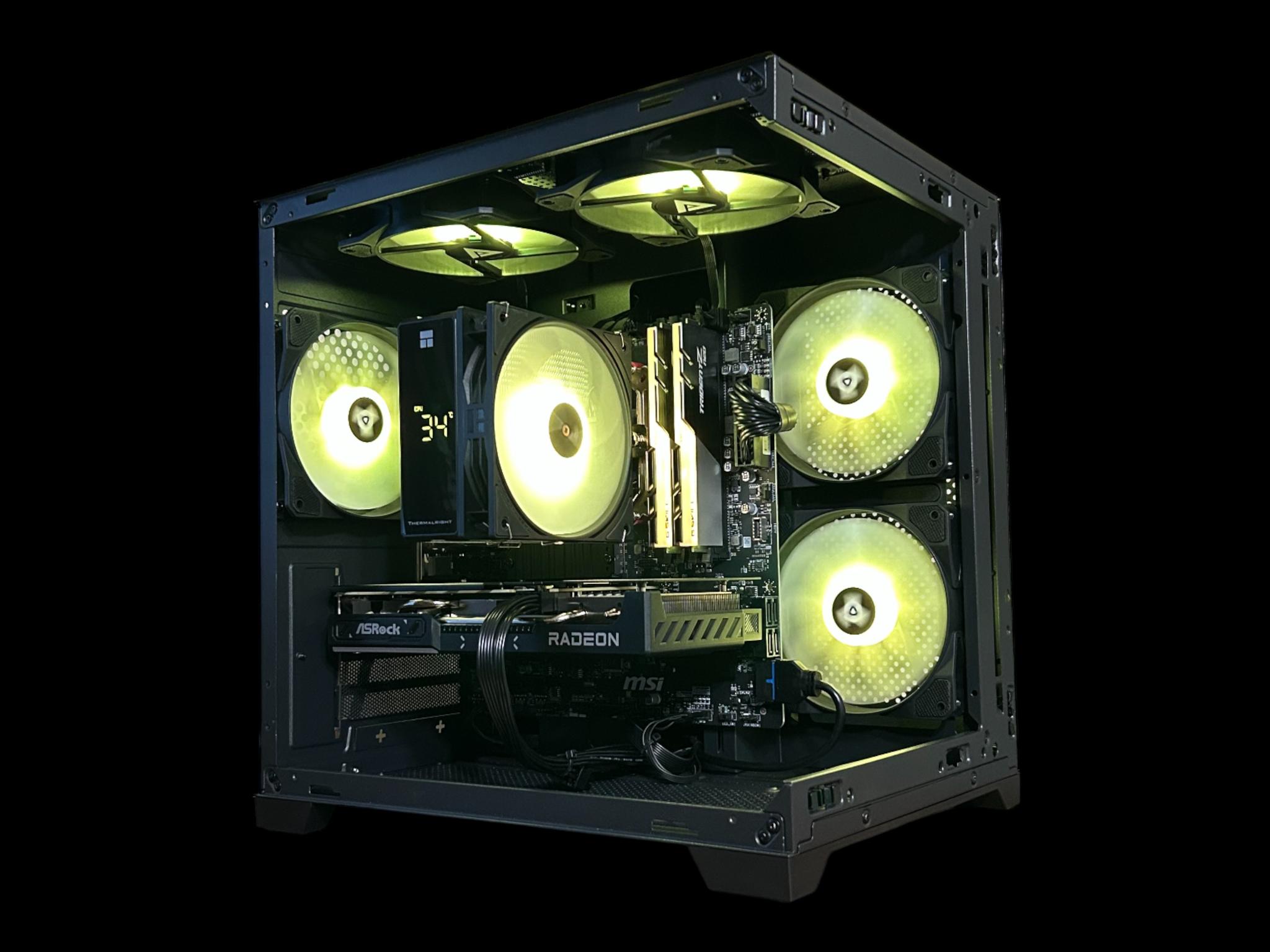 PCケース(自作PC用) Ryzen 7 5700X + RX 9060 XT 32GB SSD 1TB RX 9060XT 16GB | Ryzen 7 5700X | 32GB DDR4 | 1TB NVMe | The Mid