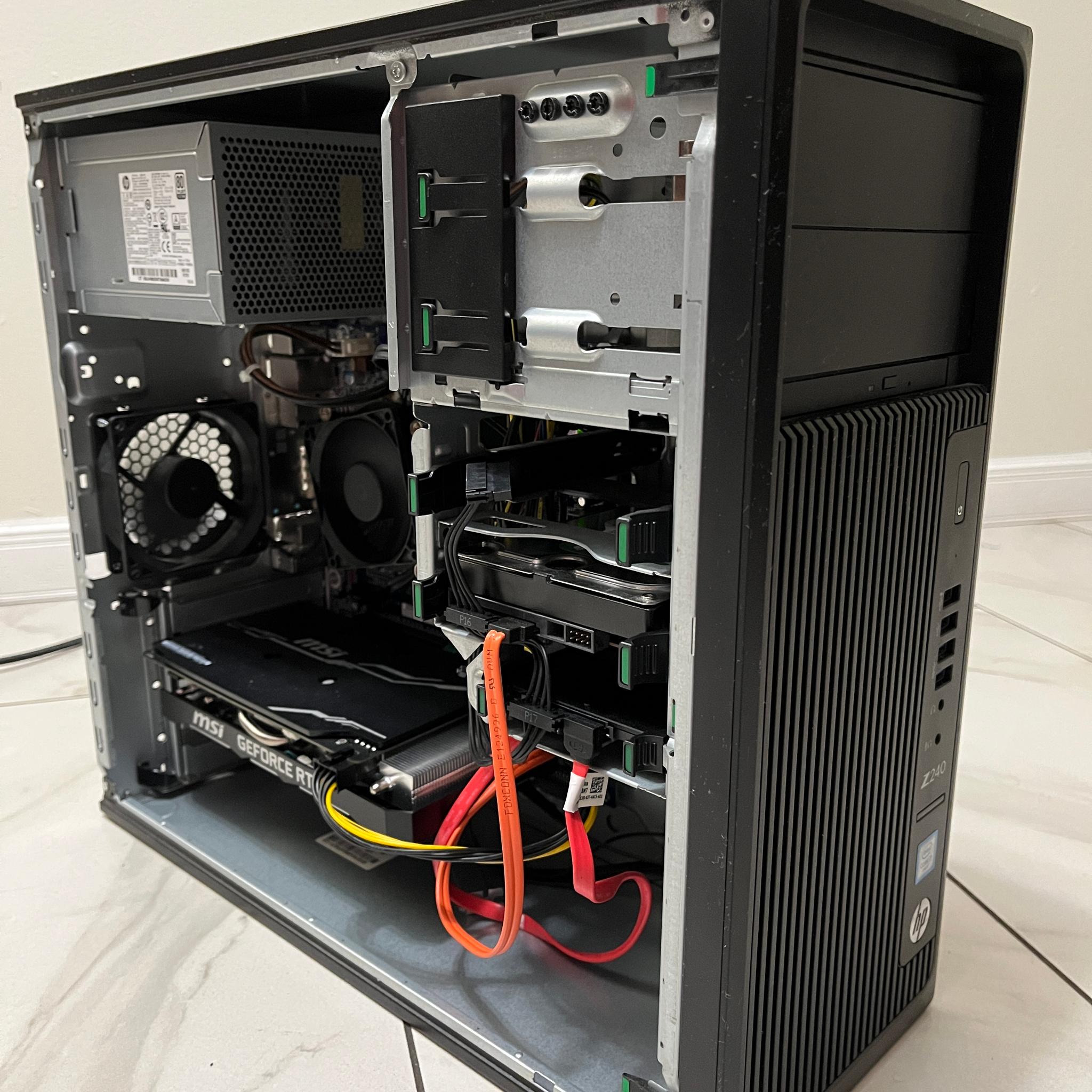 NVIDIA RTX 2060 SUPER, Intel i7-6700, 16GB RAM, 1.2TB Storage - HP Z240 Gaming PC w/Wi-Fi & BT