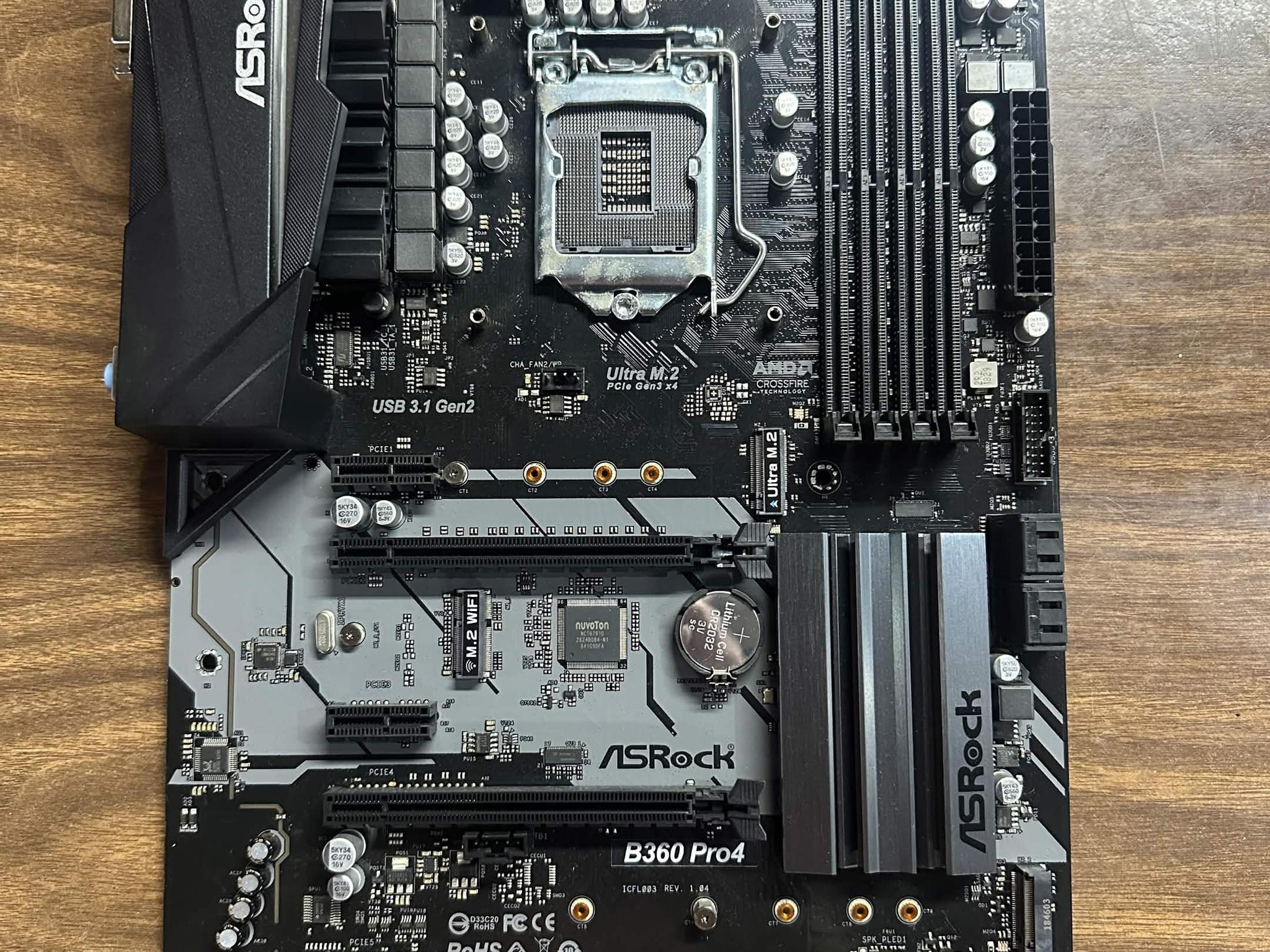 Asrock B360 Pro4 ATX Motherboard BENT/BROKEN PINS NOT WORKING