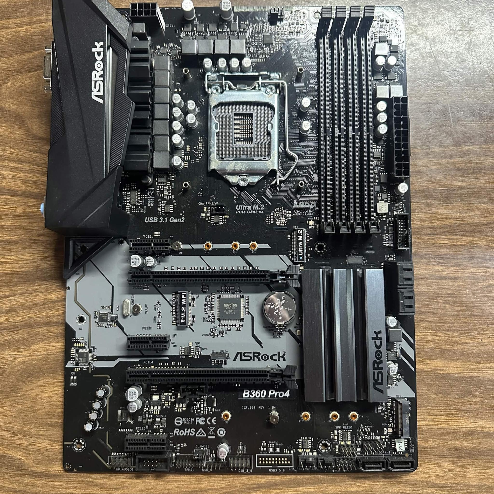 Asrock B360 Pro4 ATX Motherboard BENT/BROKEN PINS NOT WORKING