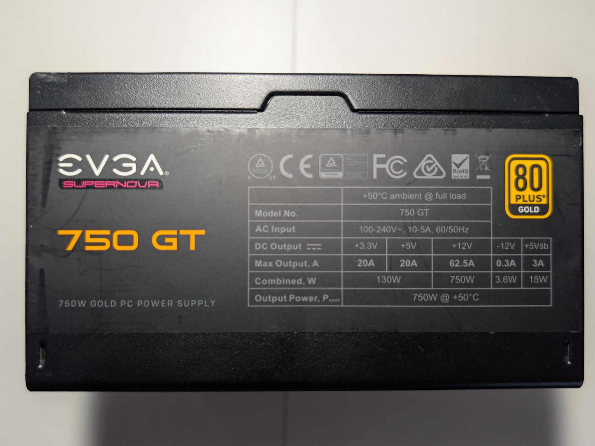 EVGA SuperNOVA 750 GT 750W 80+ Gold Fully Modular PSU