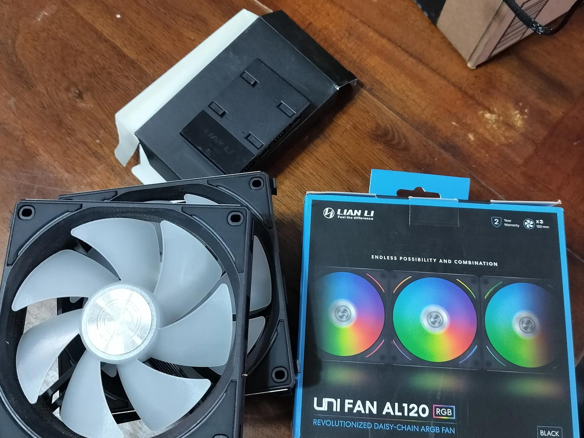 Used Lian Li AL120 Black Fans x9