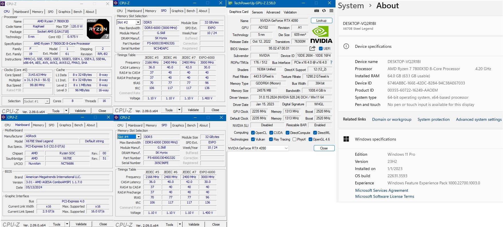 PC on Sale! Ryzen 7 7800X3D, RTX 4090, 64GB-DDR5 6000, 4TB SSD NVMe, 1000W PSU