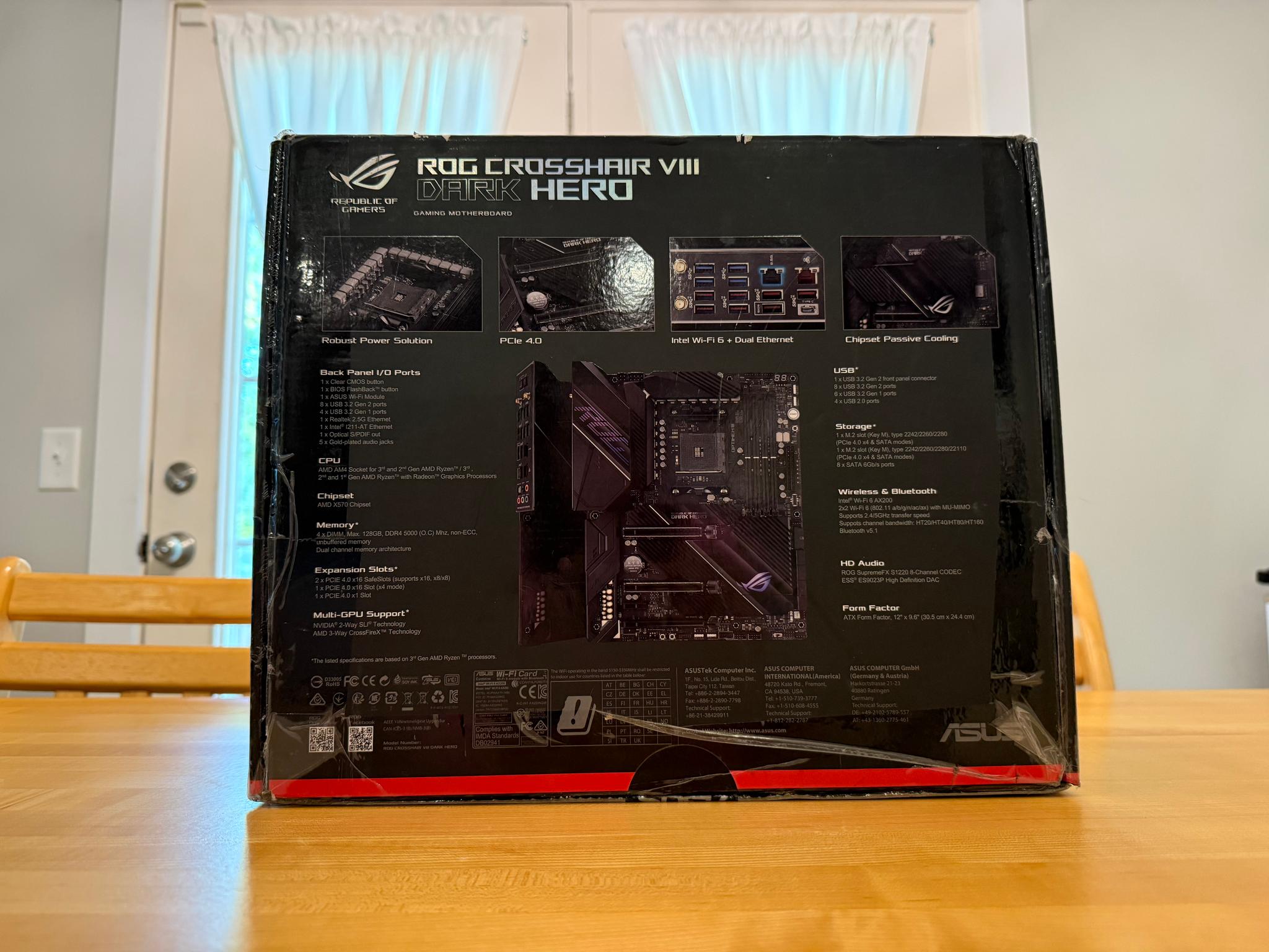 ROG Crosshair VIII Dark Hero X570, Excellent Condition!