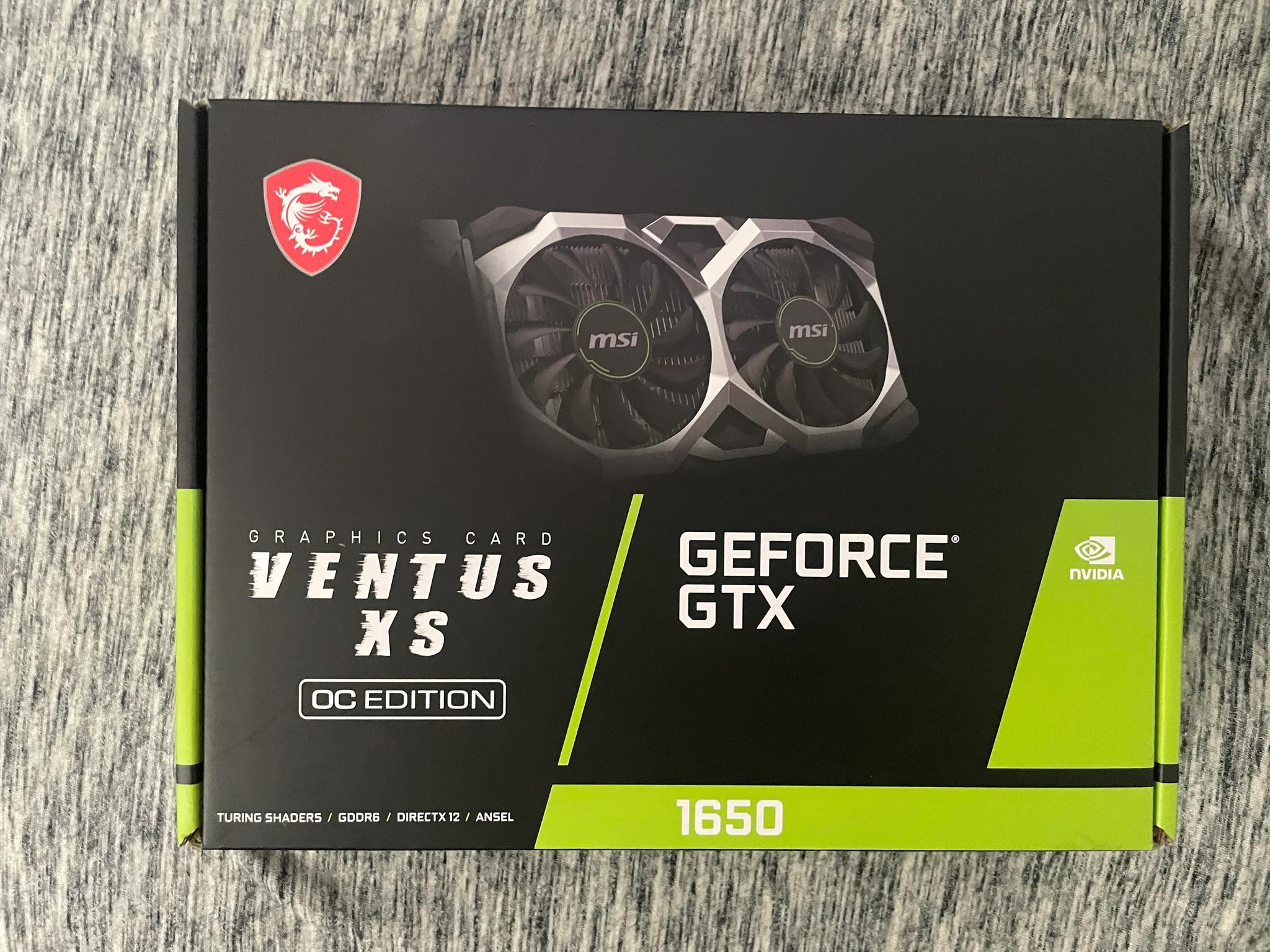 Budget gpu MSI Geforce GTX 1650 OC Ventus XS