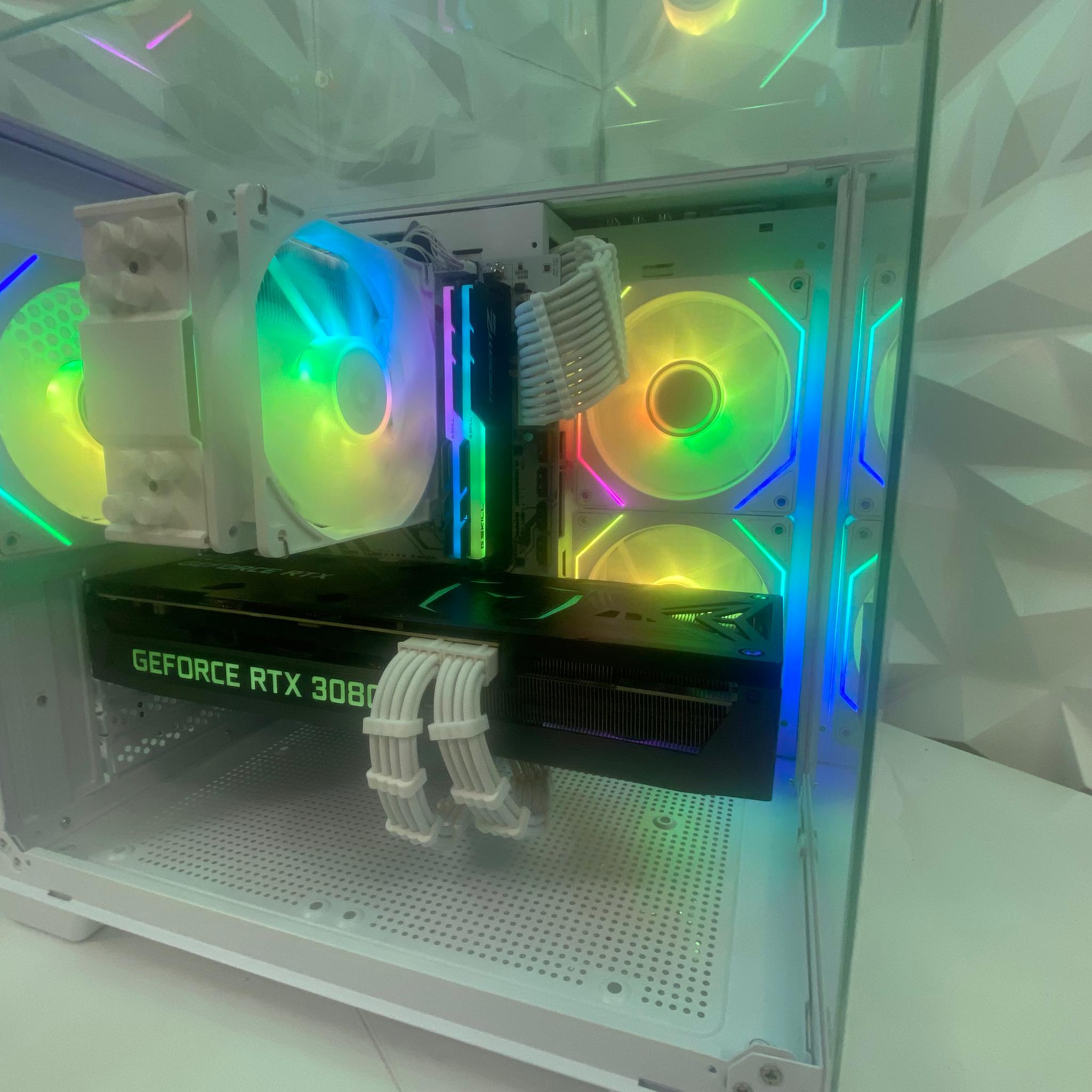 🎅🎅 White Elite Build – Ryzen 7 5700X + RTX 3080 10GB | 1440P/4K High FPS Ready