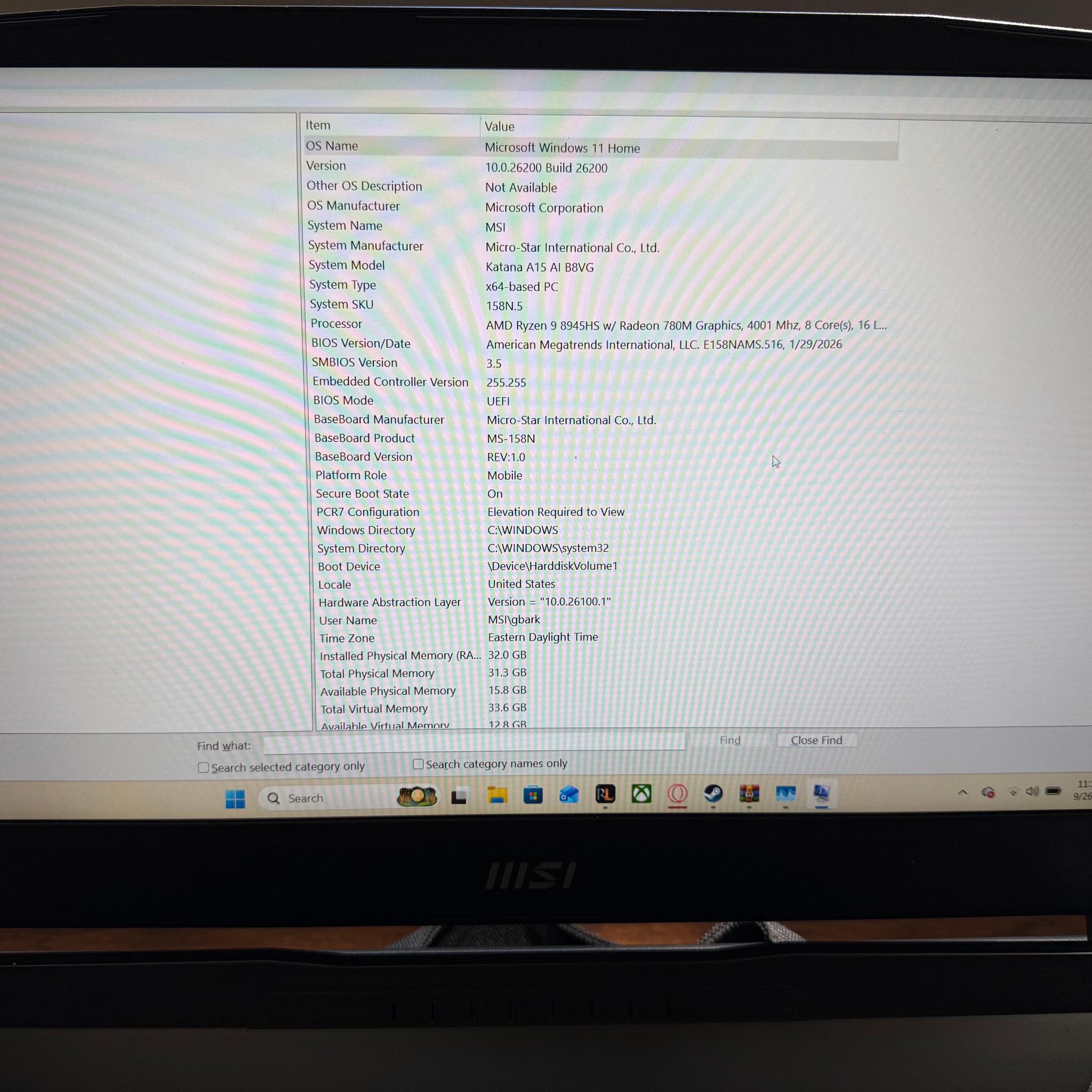MSI Katana A15 AI B8VG Gaming Laptop – Ryzen 9 8945HS / RTX 4070 / 32GB RAM / 2TB SSD