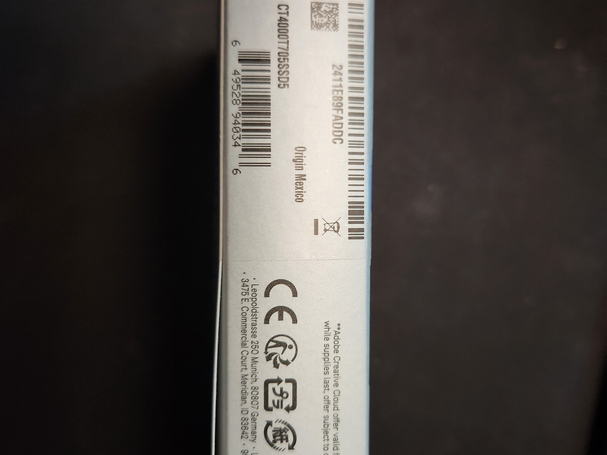 Crucial T705 4TB PCIe Gen5 NVMe M.2 SSD with Heatsink