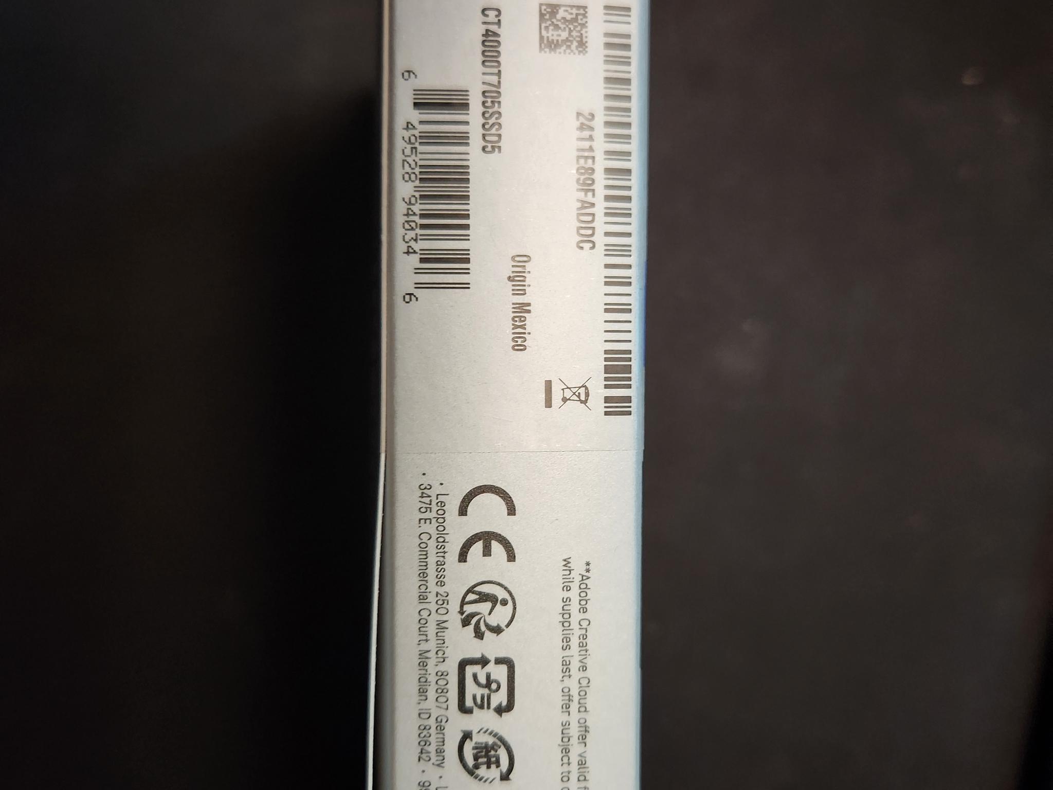 Crucial T705 4TB PCIe Gen5 NVMe M.2 SSD with Heatsink