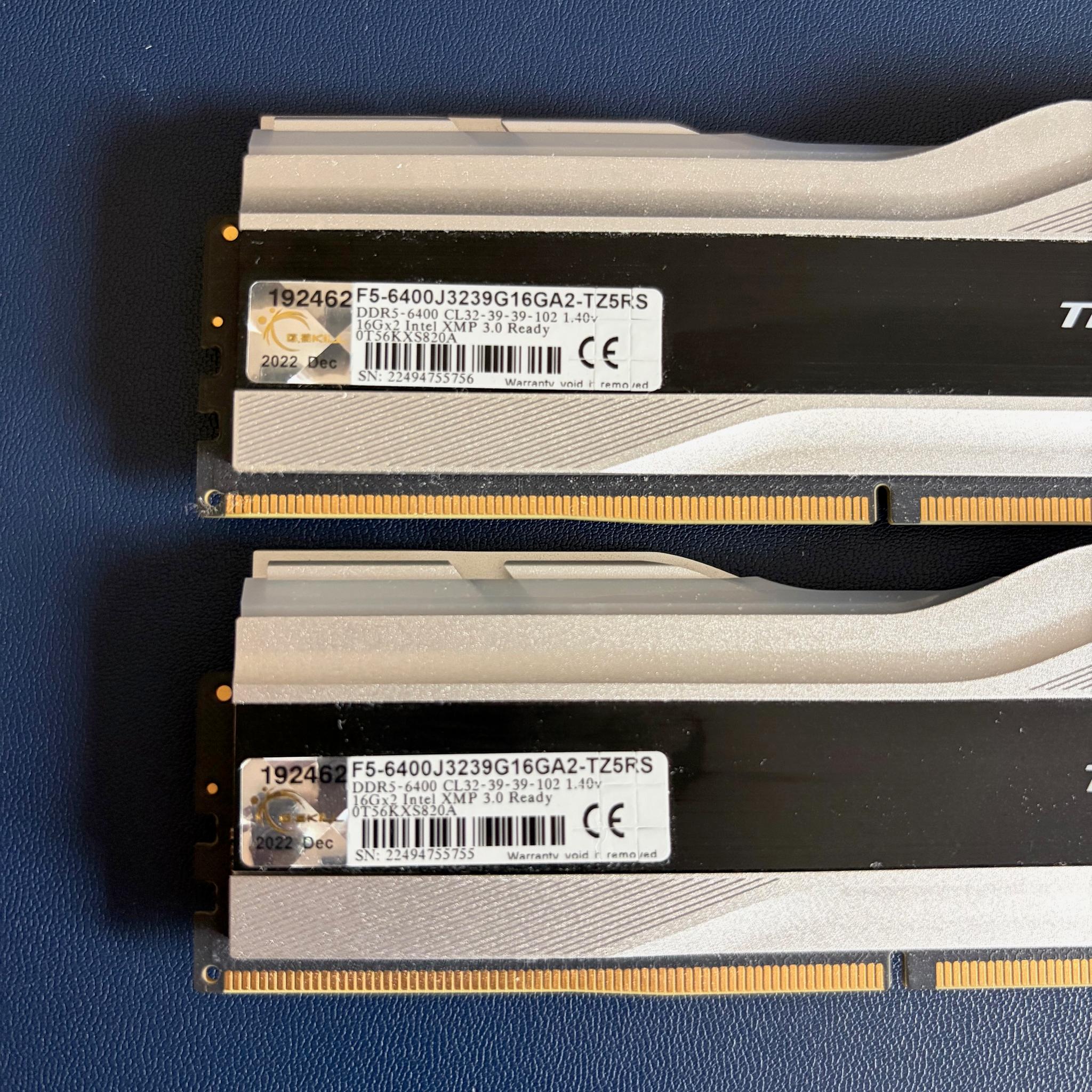 32GB (2 x 16GB) Trident Z5 RGB 6400mhz DDR5