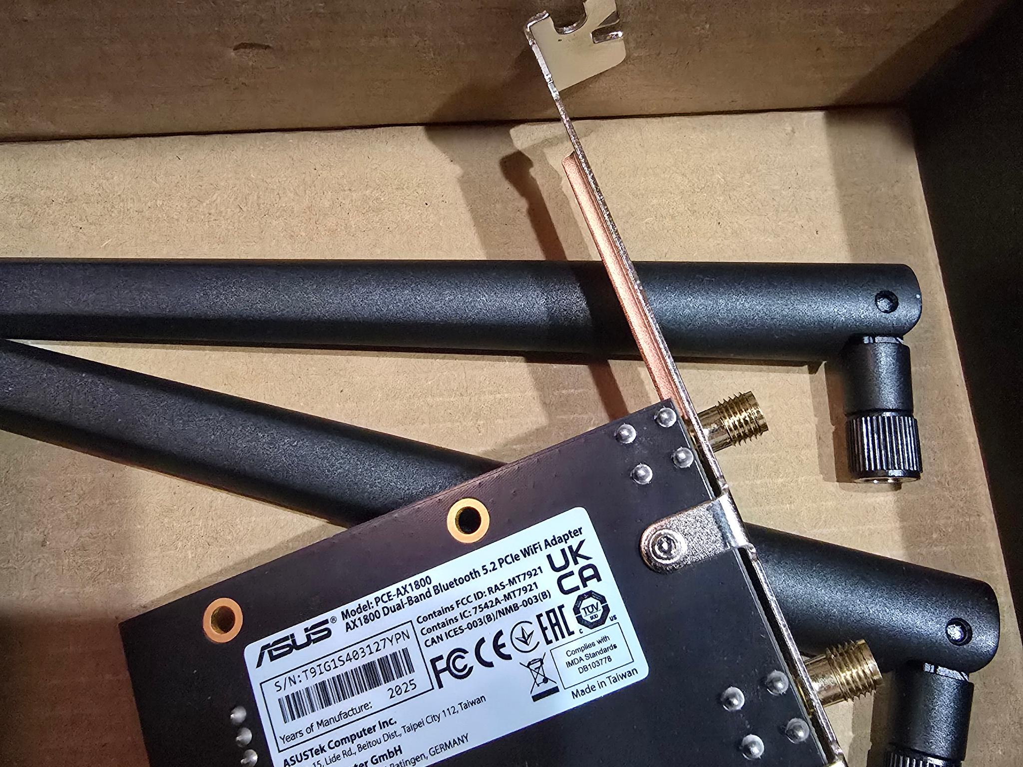 ASUS AX1800 PCIe WiFi Adapter (PCE-AX1800) - WiFi 6, Bluetooth 5.2, Ultra-Low Latency Wireless