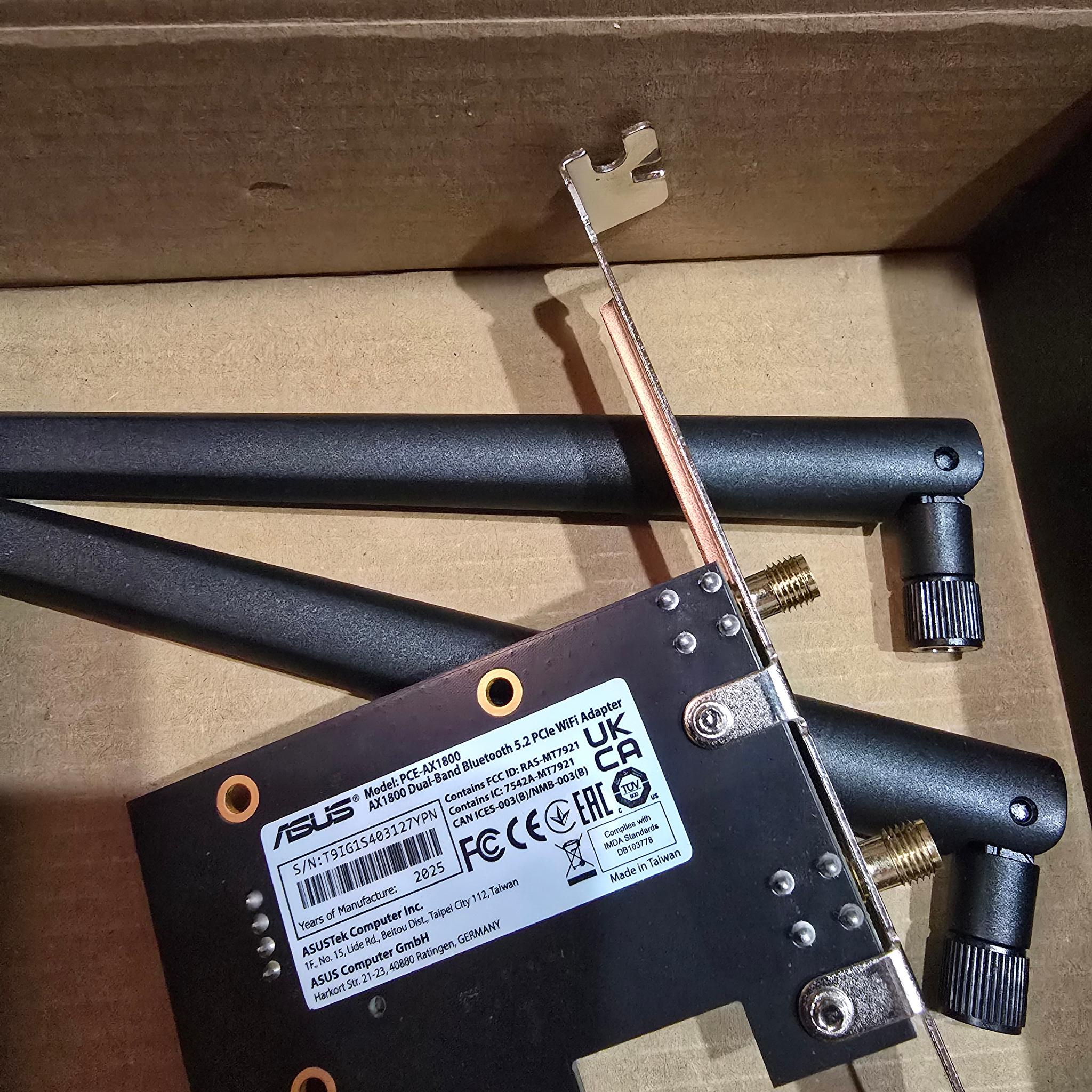 ASUS AX1800 PCIe WiFi Adapter (PCE-AX1800) - WiFi 6, Bluetooth 5.2, Ultra-Low Latency Wireless