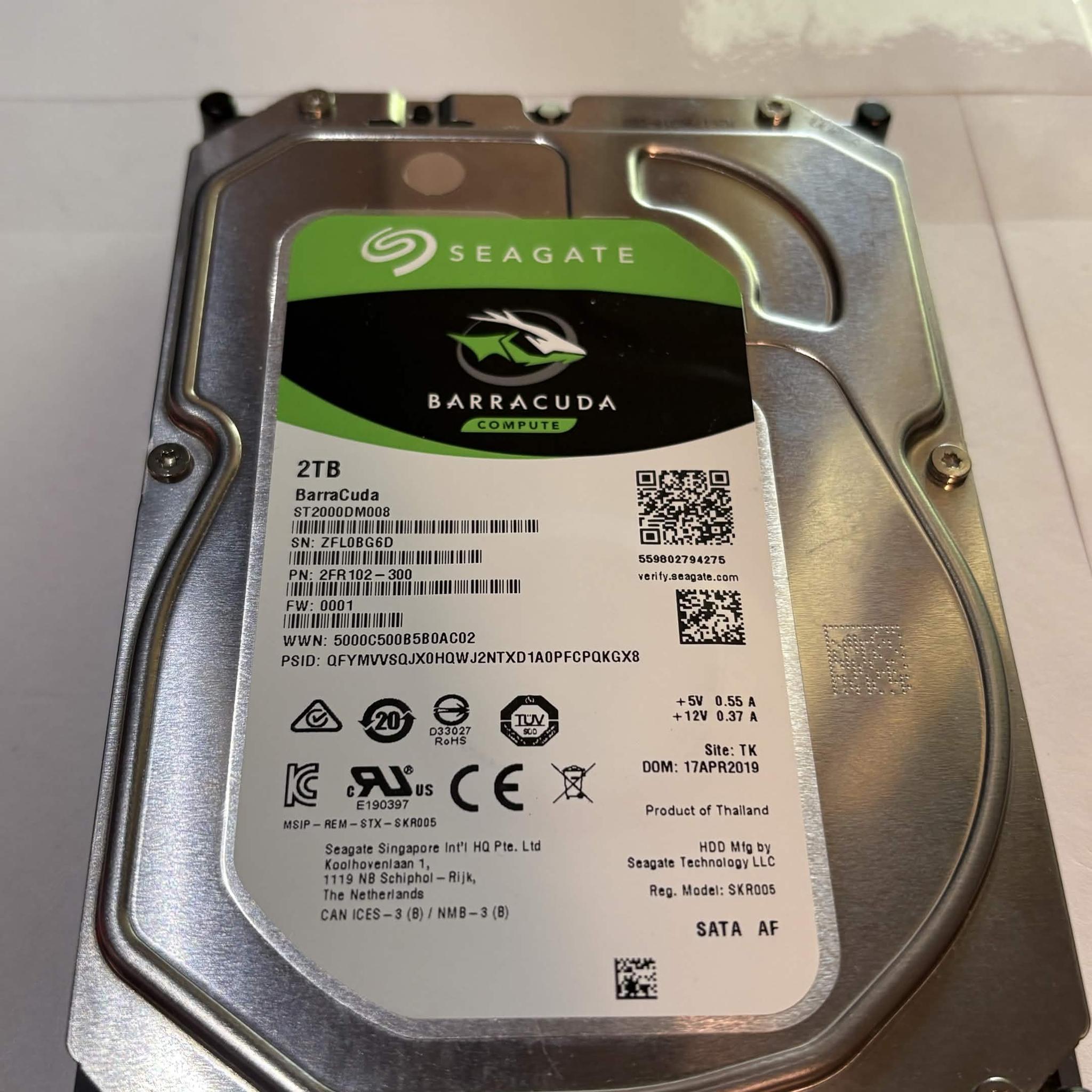 💾 Seagate Barracuda 2TB 7200RPM SATA Hard Drive