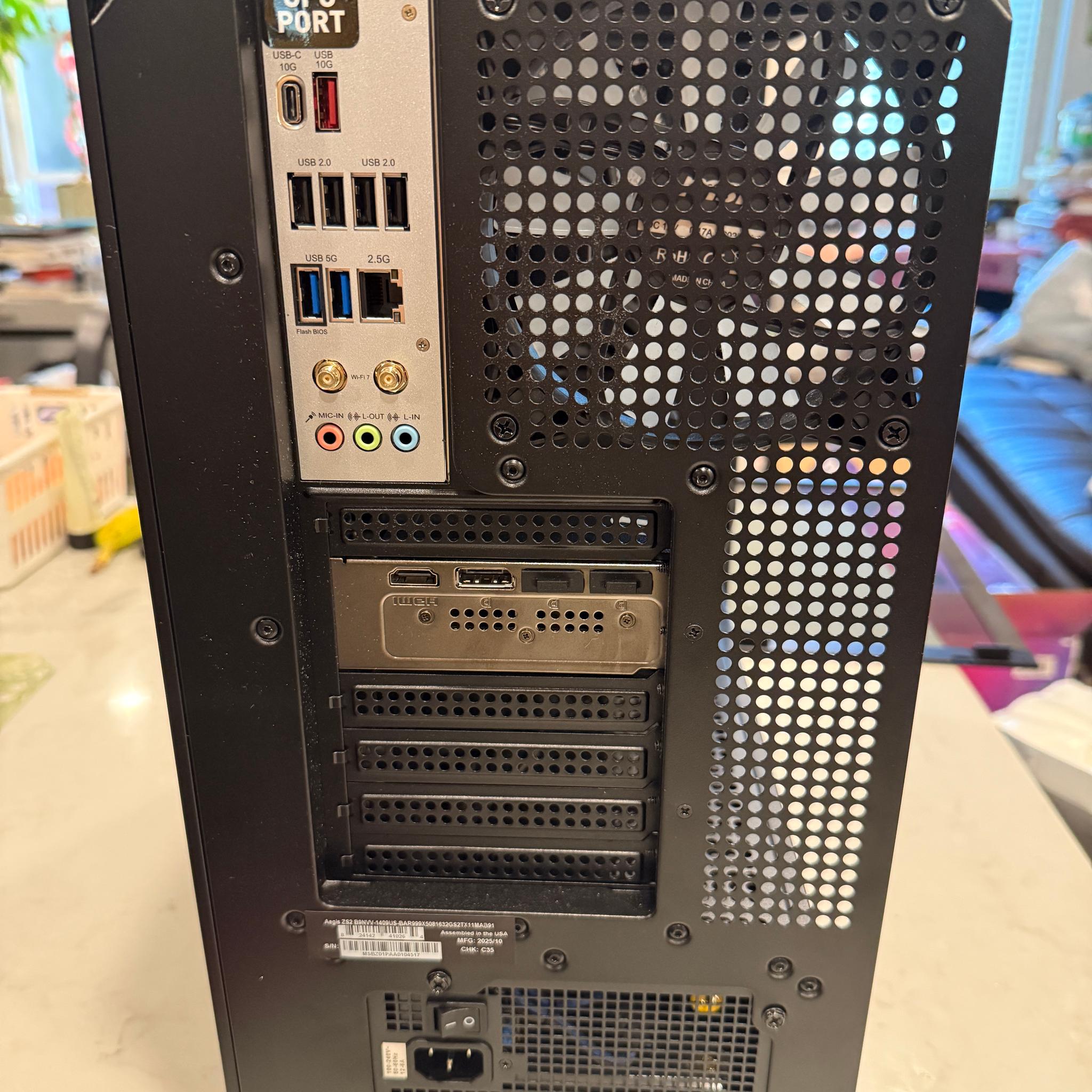 MSI Aegis Gaming Desktop - AMD Ryzen 9 9900X - GeForce RTX 5080 - Windows 11 Home - 32GB RAM - 2TB S
