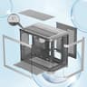 Black Tempered Glass ARGB Fish Tank MATX PC Case