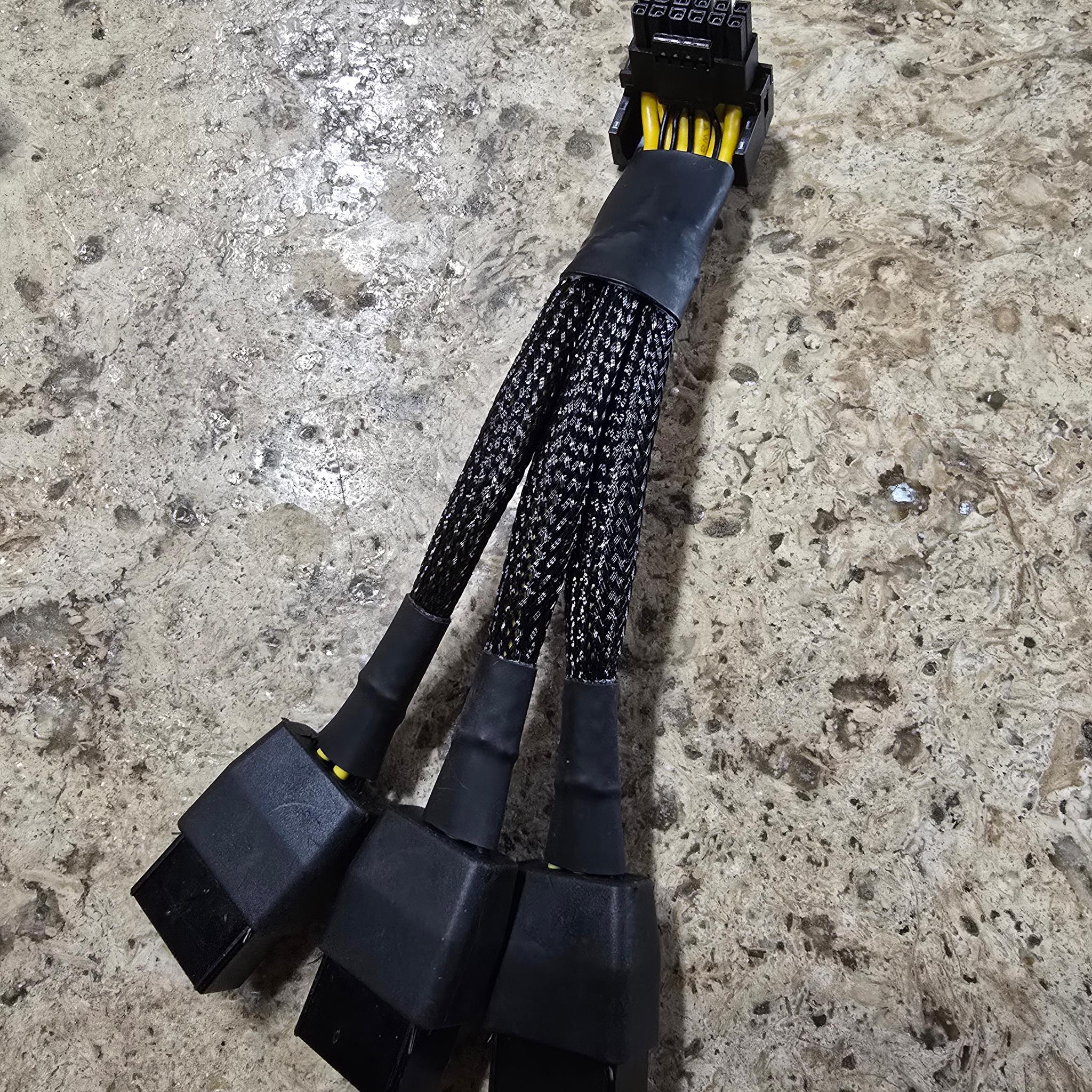 3X 8 Pin 16AWG PCIE 5.0 12VHPWR 600W 90 Degree Right Angle 16 Pin 12+4Pin Supply Adapter