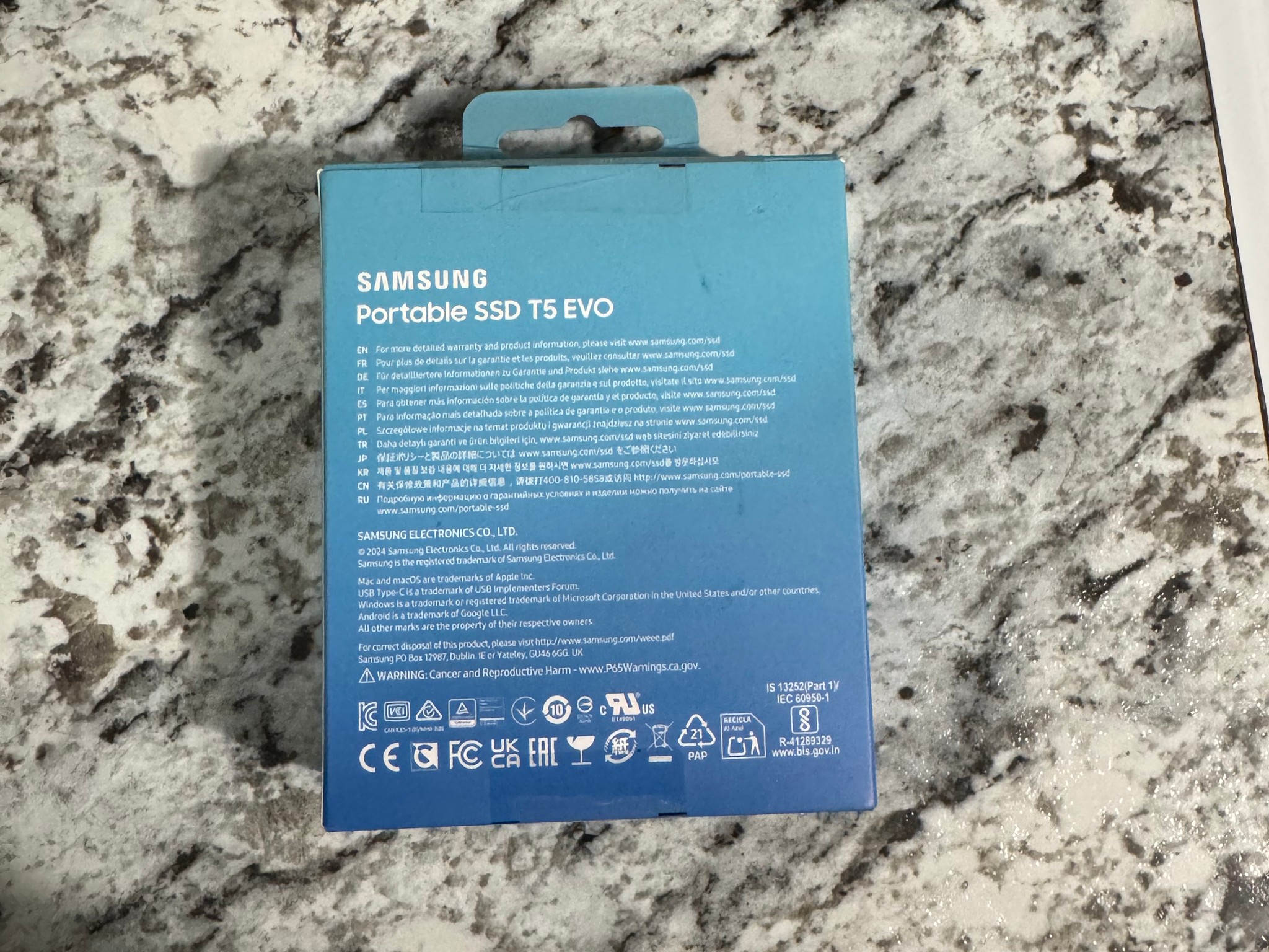 Samsung Portable SSD T5 EVO, 8 TB, USB 3.2 Gen. 1 - USB-C connection