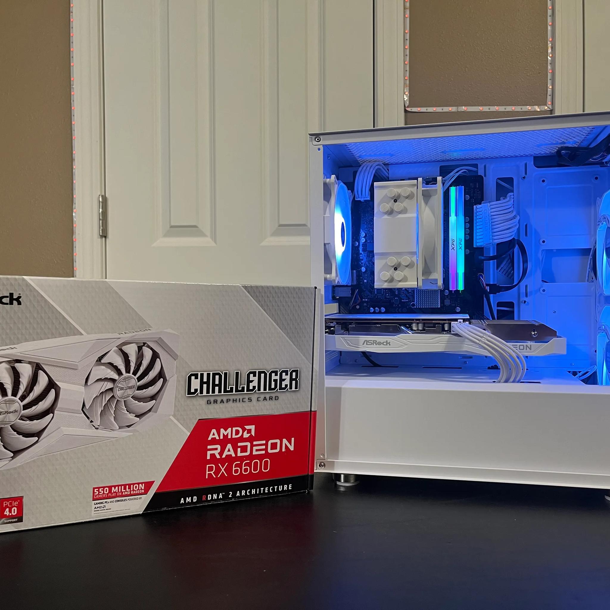 WHITE ARGB PC|RX 6600|INTEL 12TH GEN|16GB RAM|500GB SSD