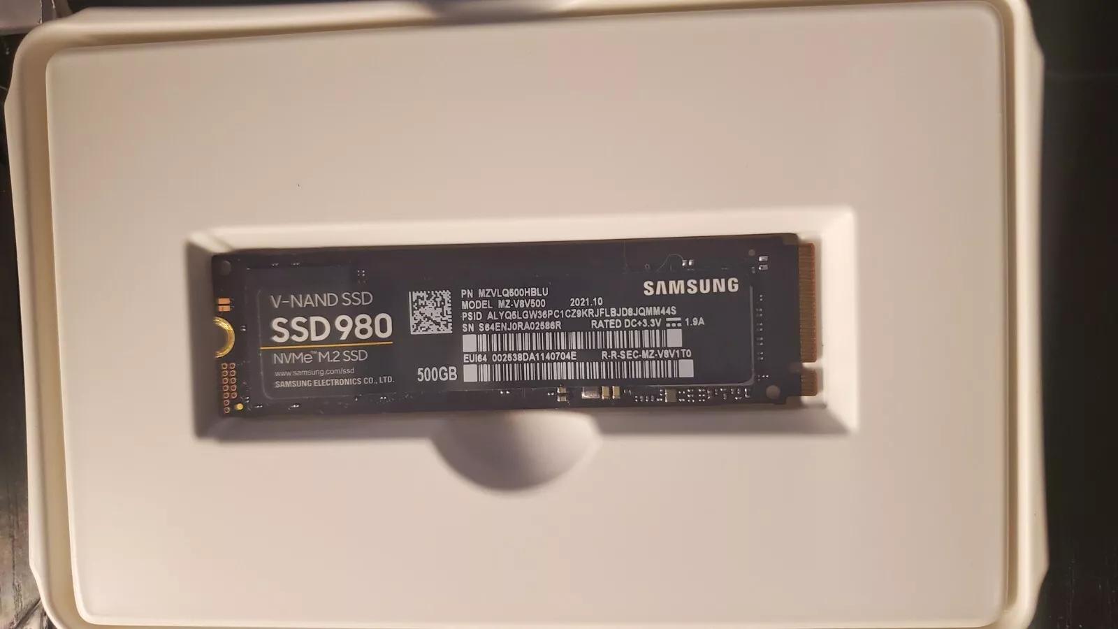Samsung 980 500GB M.2 2280 Internal NVME SSD (MZ-V8V500B/AM)