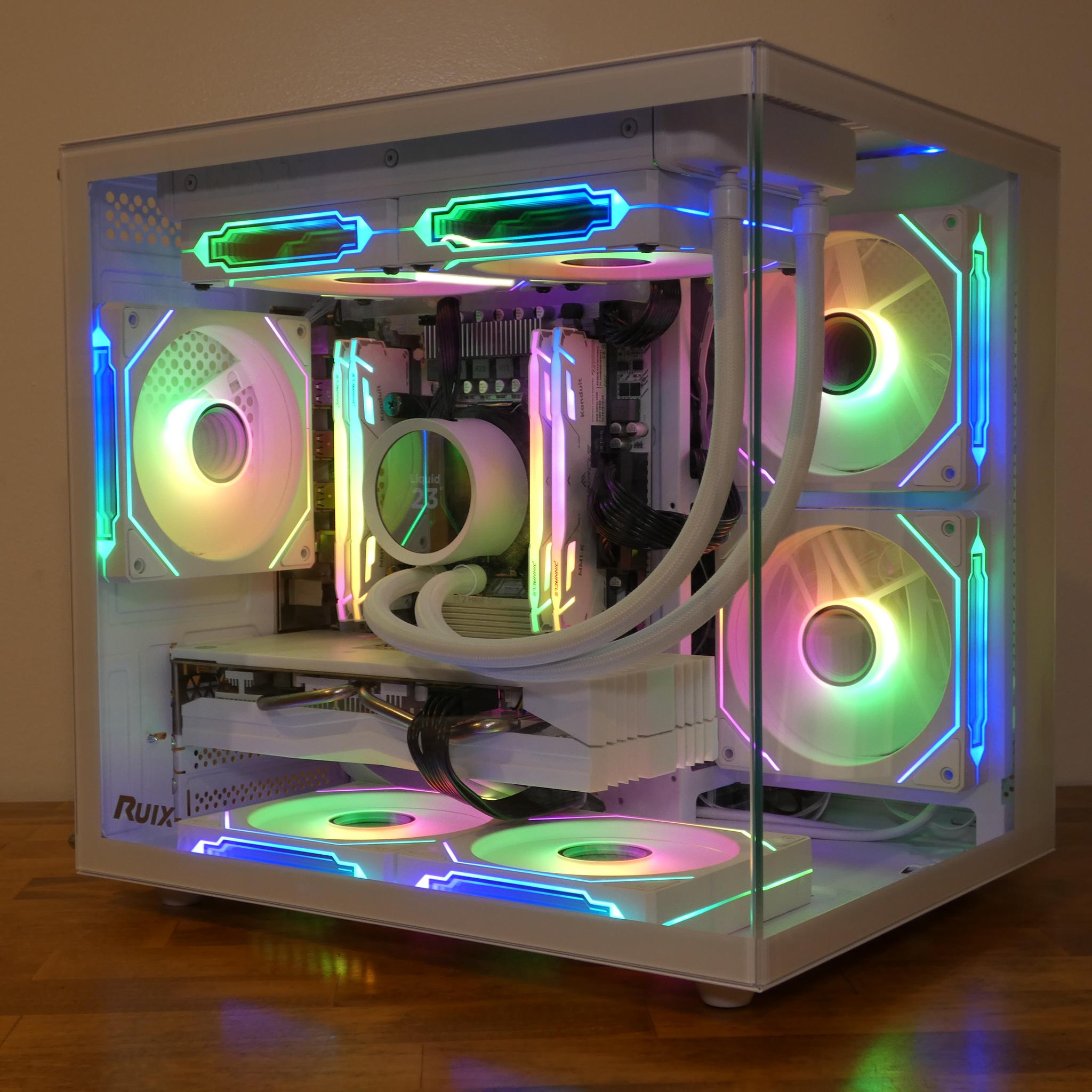 Custom All White Gaming PC | RX 580 8GB | Xeon 12-Core | 32GB RAM | 1TB NVMe SSD | RGB