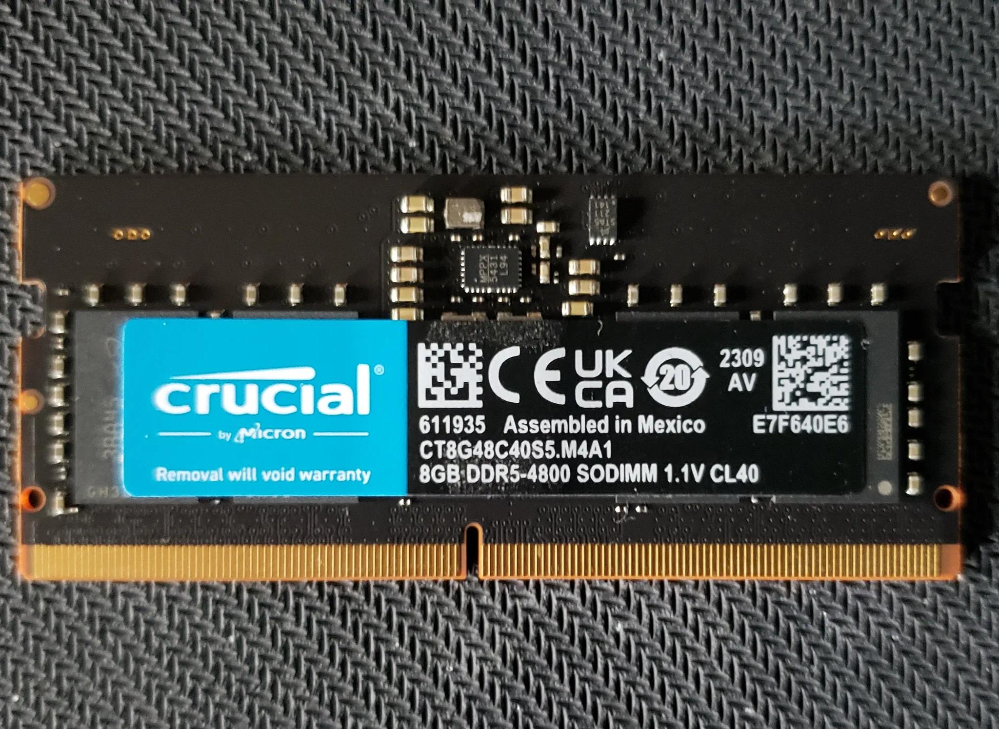 8GB (1x8) DDR5-4800 SODIMM Memory