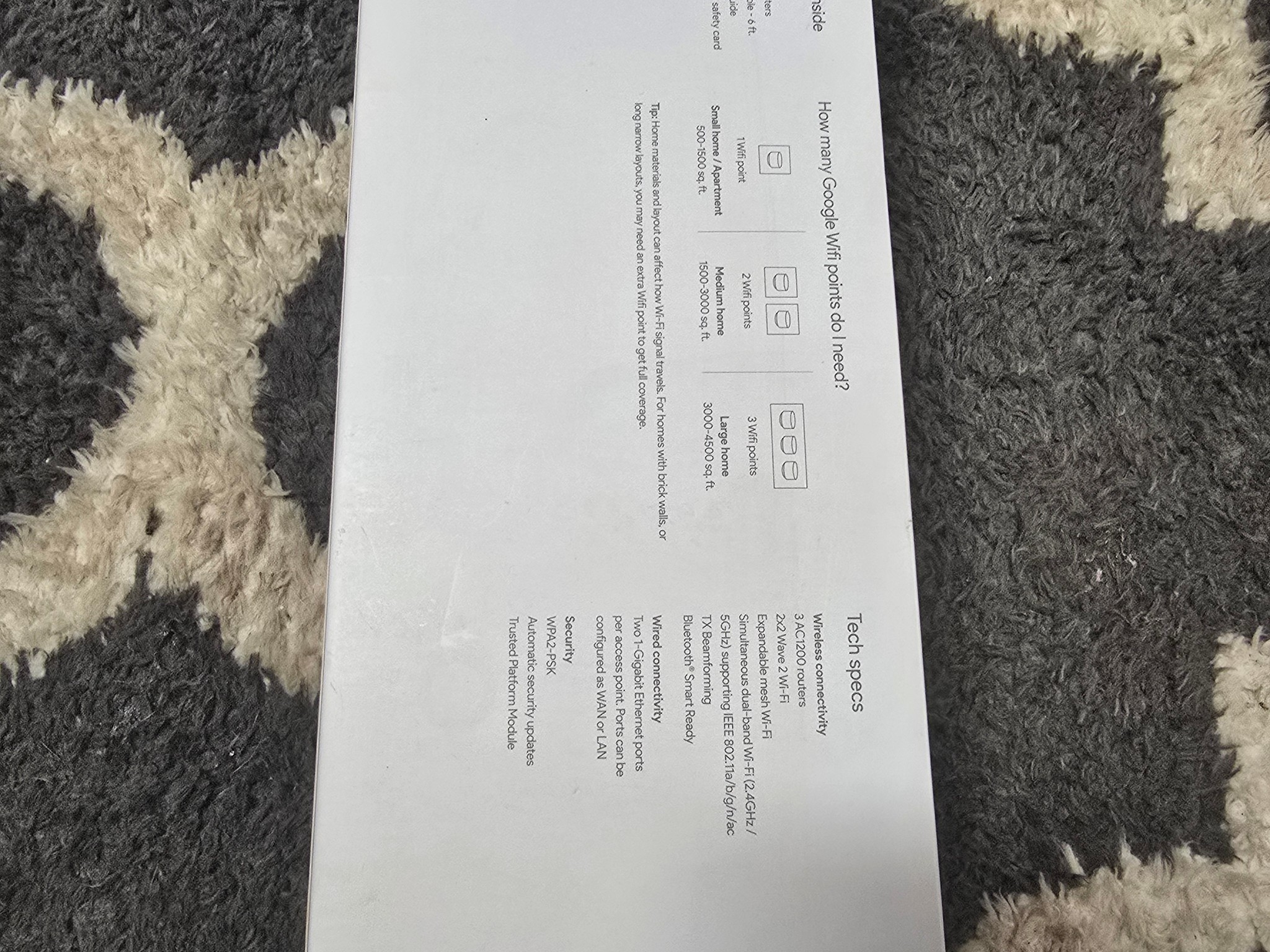 Google Wifi - AC1200 - Mesh WiFi System - Wifi Router - 4500 Sq Ft Coverage - 3 pack