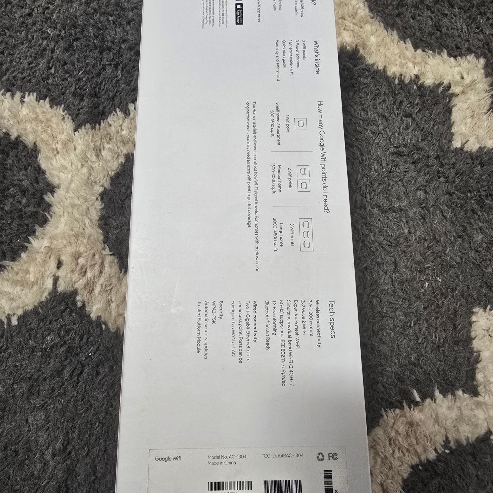 Google Wifi - AC1200 - Mesh WiFi System - Wifi Router - 4500 Sq Ft Coverage - 3 pack